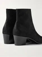 Saint Laurent Paris oc11z1125 Vassili Boots in Shimmering Suede in Black Size US 6 / EU 39 - 5 Thumbnail