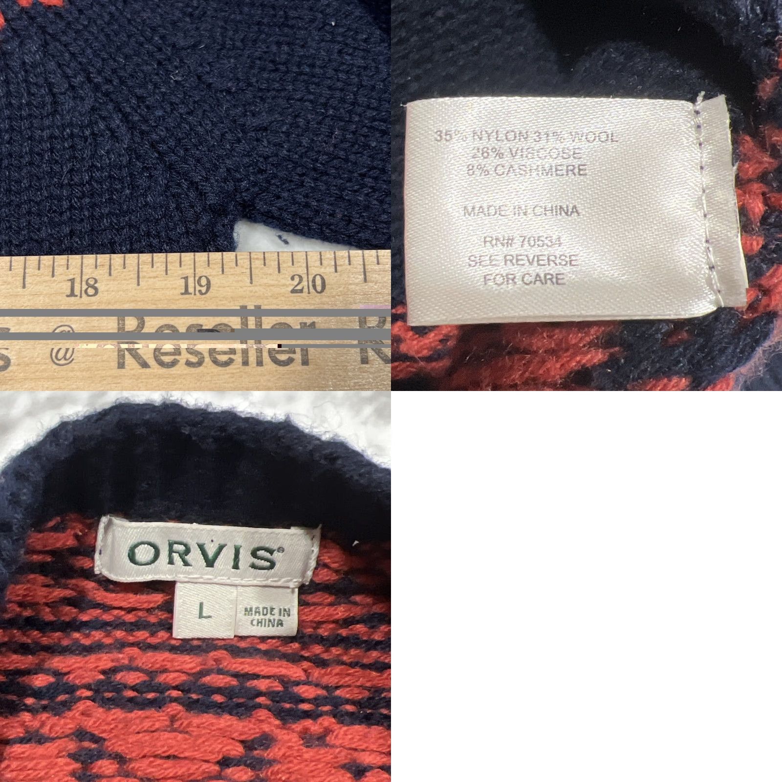 Orvis Orvis Sweater Womens Large Wool Cashmere Blend Pullover Knit Nordic Fair Isle Crew Neck Blue Size L / US 10 / IT 46 - 8 Thumbnail