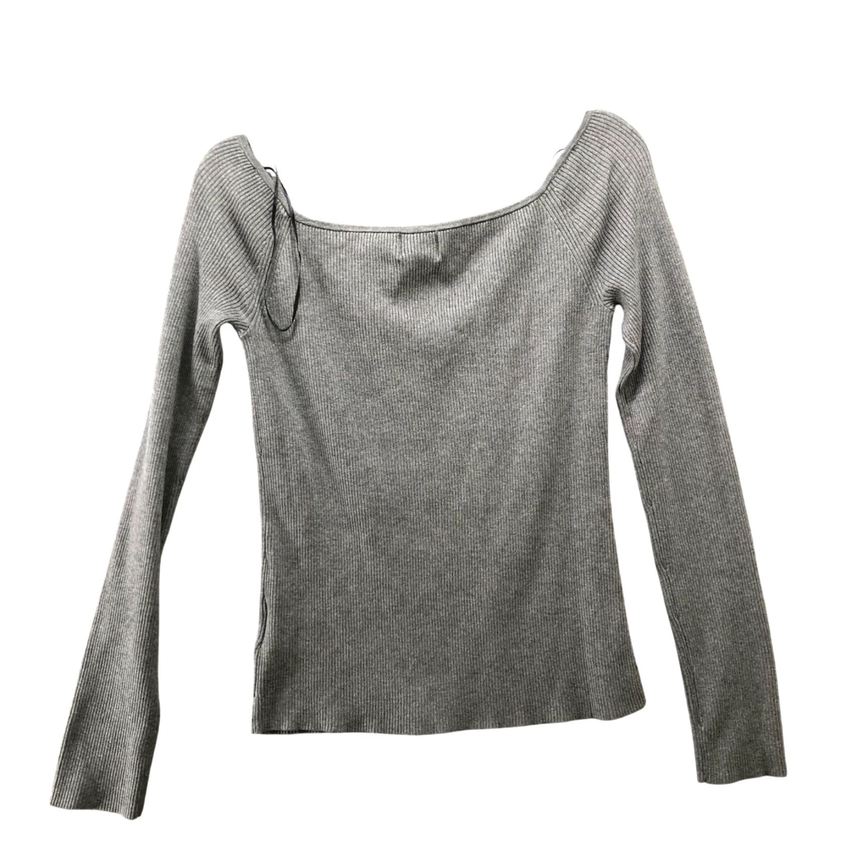 H&M NWT H&M V-Neck Ribbed Sweater Womens XL Gray Slim Fit Stretch Pullover Size XL / US 12-14 / IT 48-50 - 2 Thumbnail