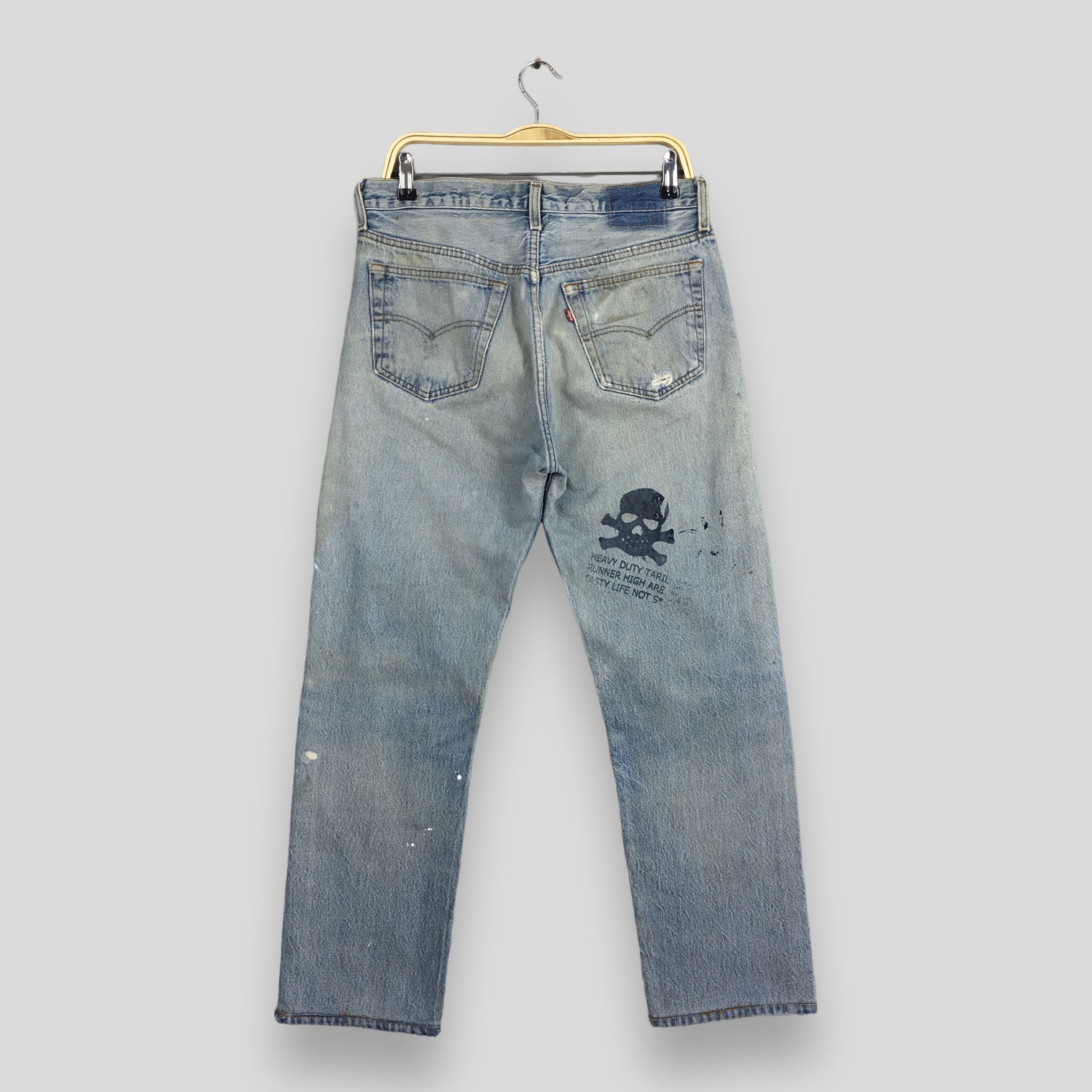 Levi's Size 30x28.5 Vintage 90s Levi's 501 Faded Blue Jeans Size US 30 / EU 46 - 8 Thumbnail