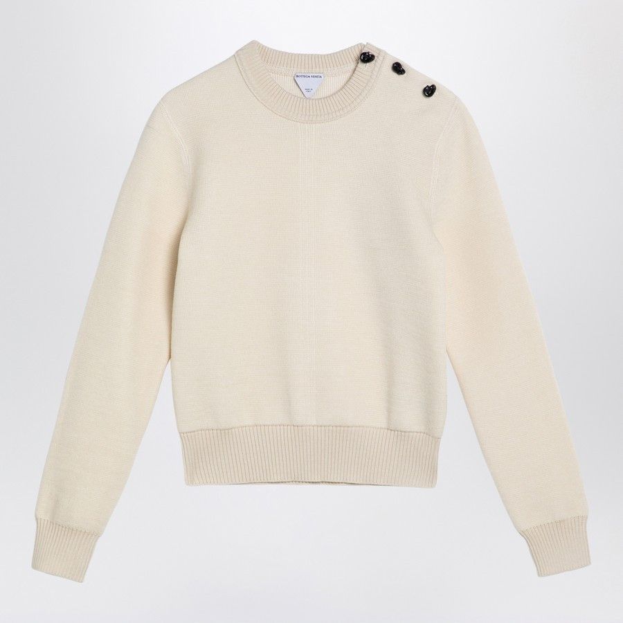 Bottega Veneta o1d2blof0824 Button Sweaters in Ivory Size S / US 4 / IT 40 - 1 Thumbnail