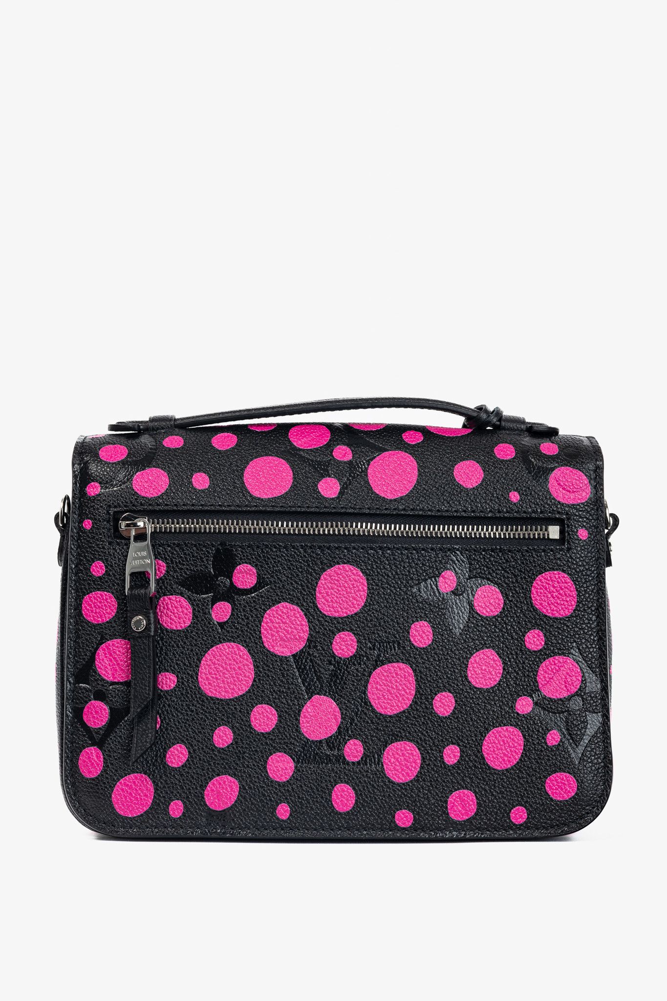 Louis Vuitton × Yayoi Kusama Louis Vuitton Pochette Metis MM Black & Fuchsia Satchel Size ONE SIZE - 4 Thumbnail