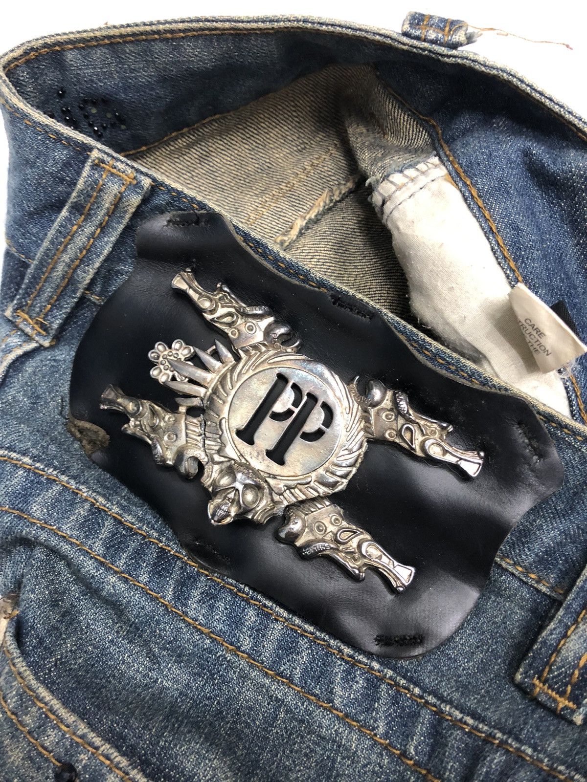 Philipp Plein RARE🔥OG PHILIPP PLEIN TIGER SKULL N CROSS EMBROIDERY JEANS Size 30" / US 8 / IT 44 - 15 Thumbnail