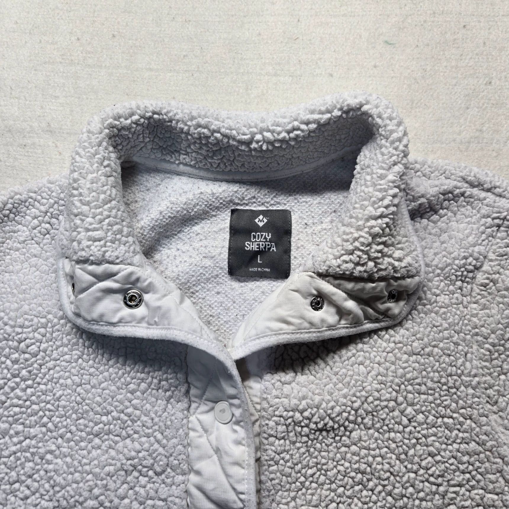 Vintage Member's Mark Cozy Sherpa Snap Button Fleece Sweater White Adult Women's L Large Size L / US 10 / IT 46 - 2 Thumbnail