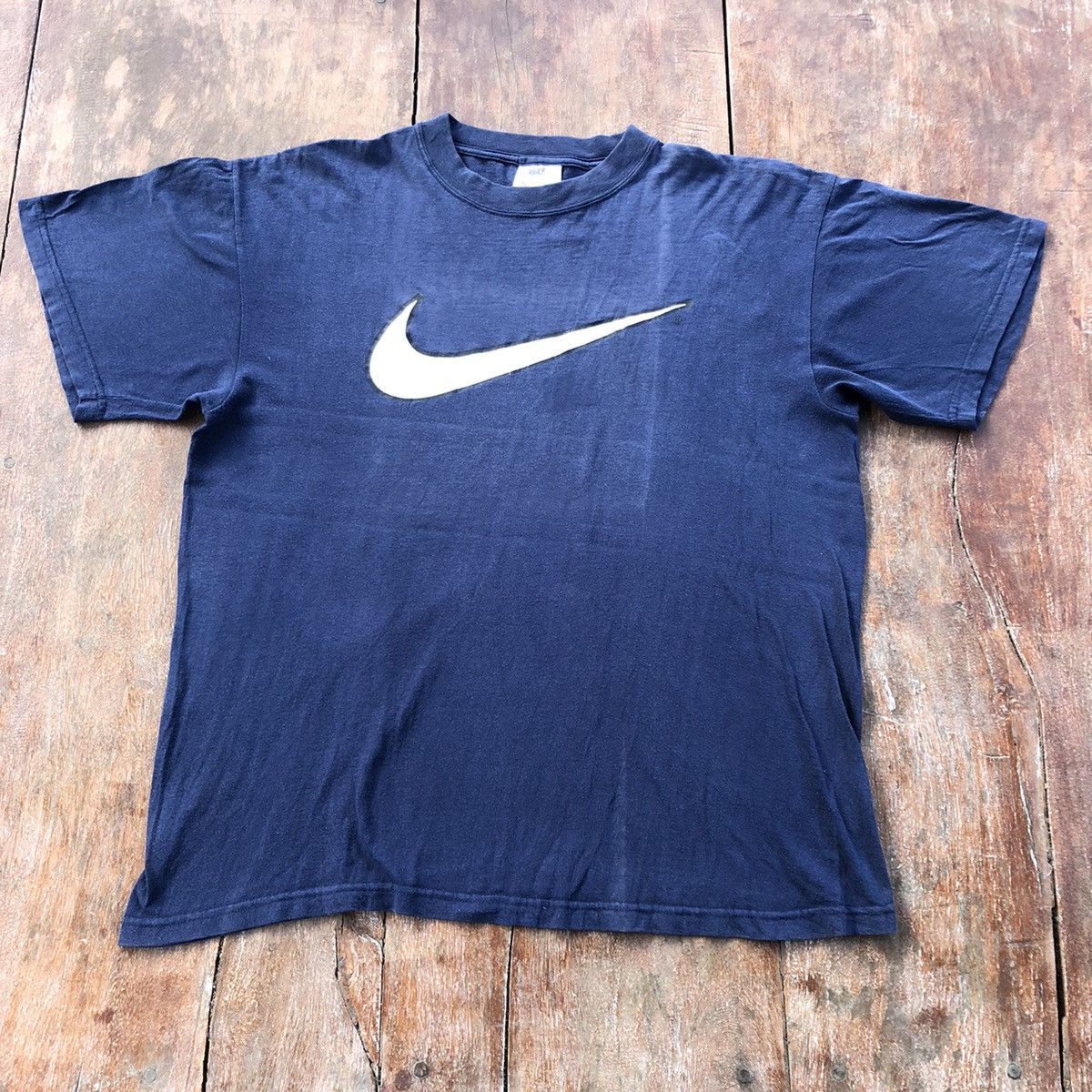 Vintage 90s Thrashed Faded Nike Big Swoosh Rare T Shirt
