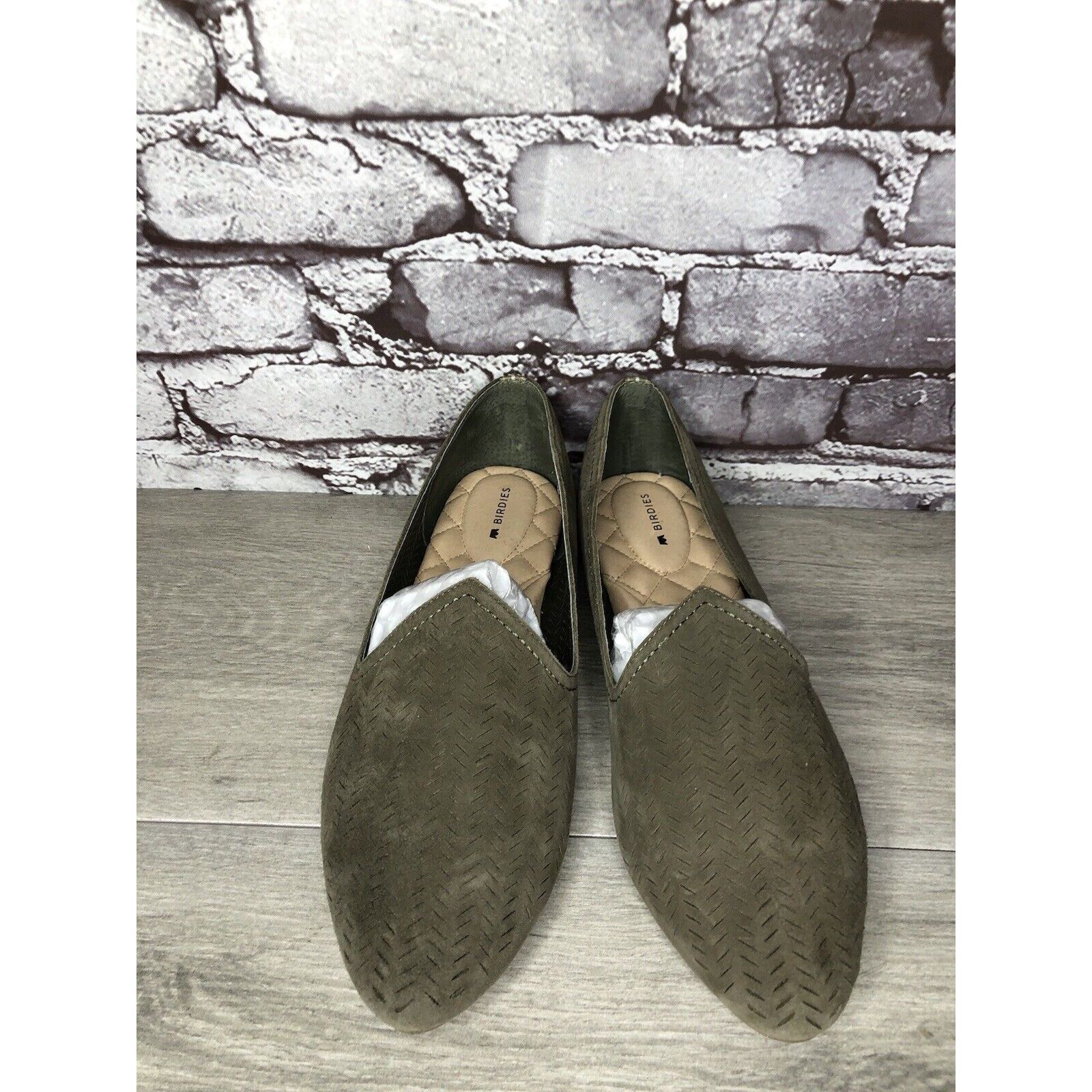 Sun Buddies Birdies Olive Green Suede Leather Comfort Loafer Flats Women Size US 10 / IT 40 - 17 Thumbnail
