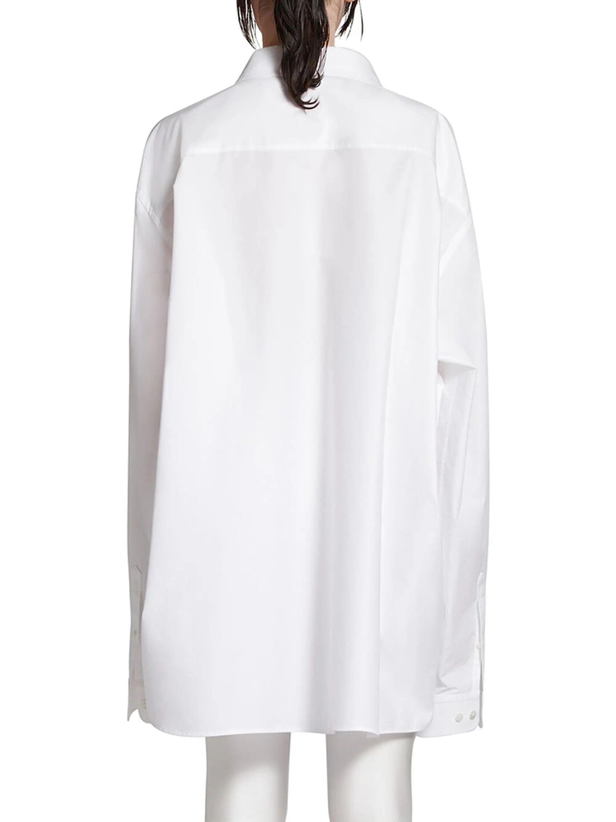 Balenciaga o1bcso1str1025 Dropped Neckline Shirt Oversized in White Size XL / US 12-14 / IT 48-50 - 4 Thumbnail