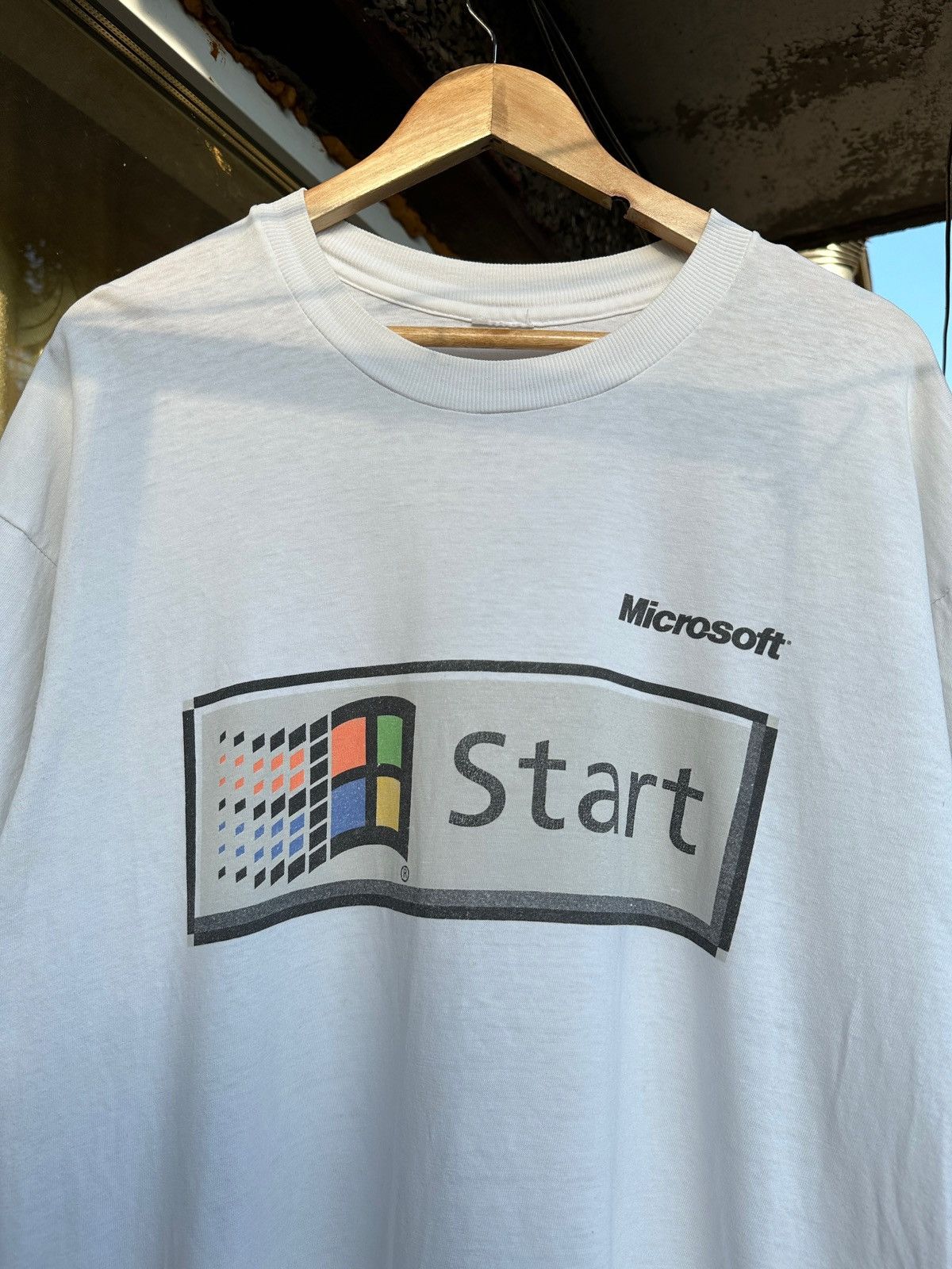 Microsoft 90s Vintage Microsoft Windows Start T-Shirt Size US XL / EU 56 / 4 - 5 Thumbnail