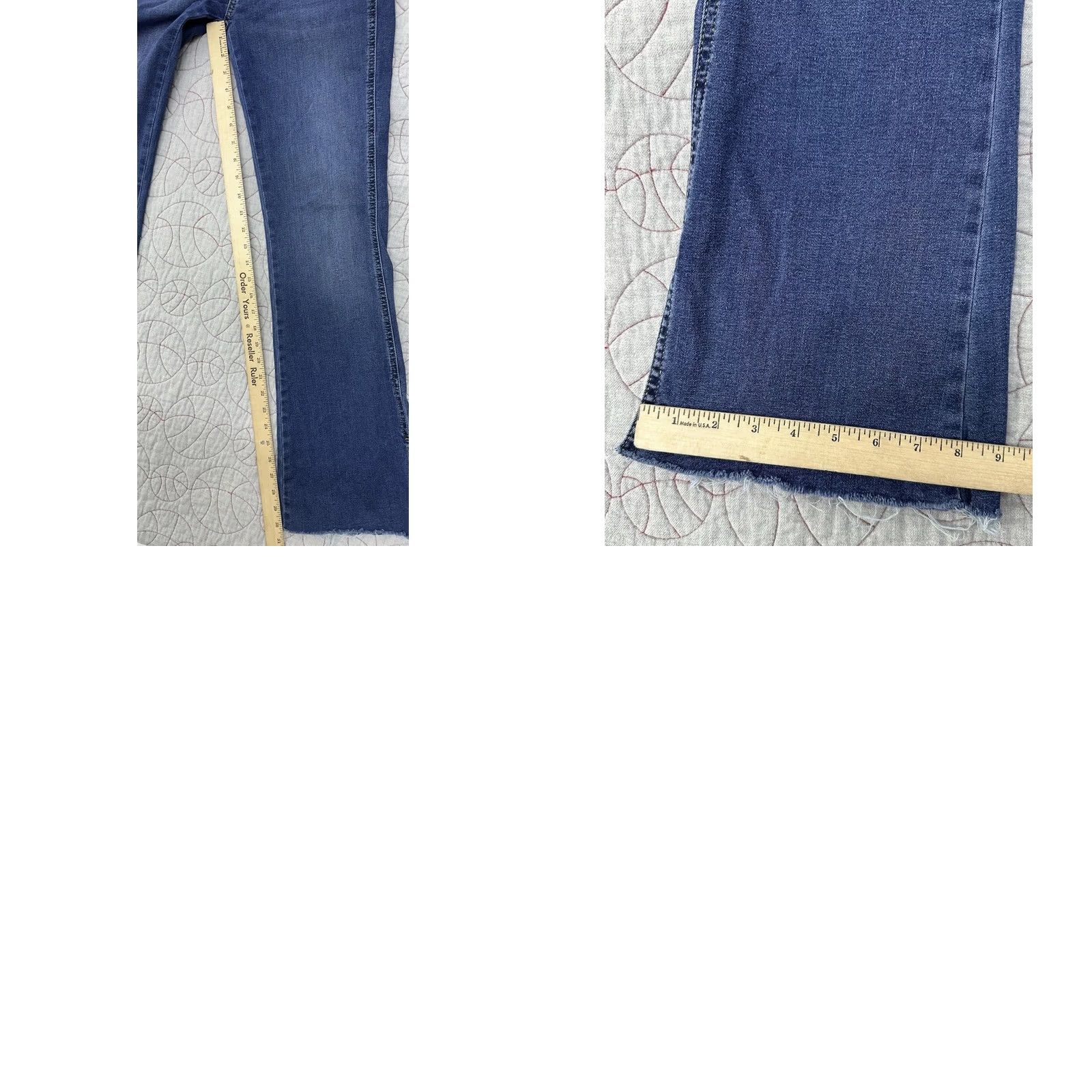 7 For All Mankind 7 For All Mankind Tailorless Bair Duchess With Side Slit Jeans / Sz 28 - Blue Denim, Bootcut, 5-Pocket, High Rise, Dark Wash, Regular Fit Size 28" / US 6 / IT 42 - 9 Thumbnail