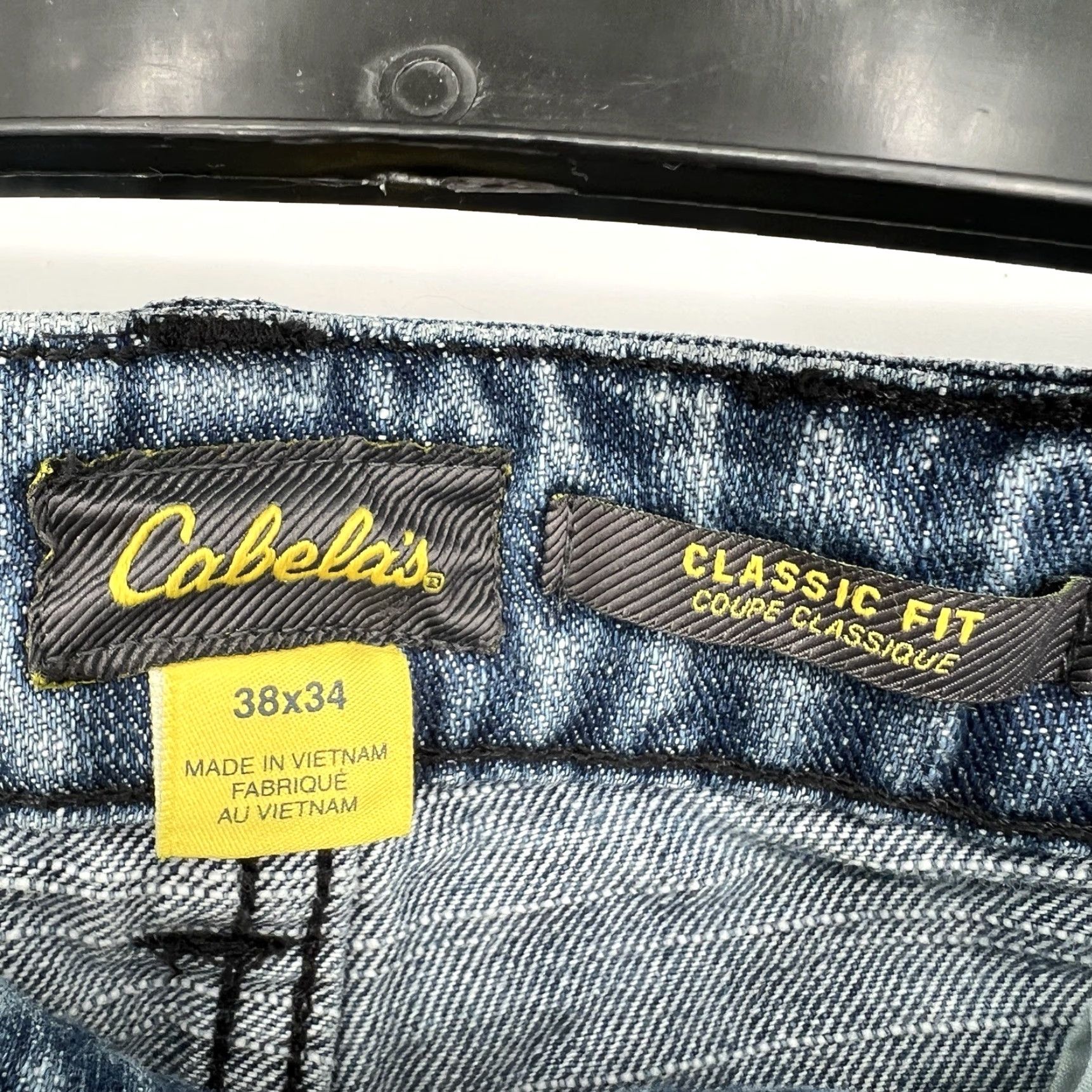 Vintage Cabela's Mens Roughneck Pants Jeans 38x34 5-Pocket Relaxed Denim Blue 100% Cotton Button Closure Belt Loops Double Knee Nature Cowboy 38 Mens Size US 38 / EU 54 - 4 Thumbnail
