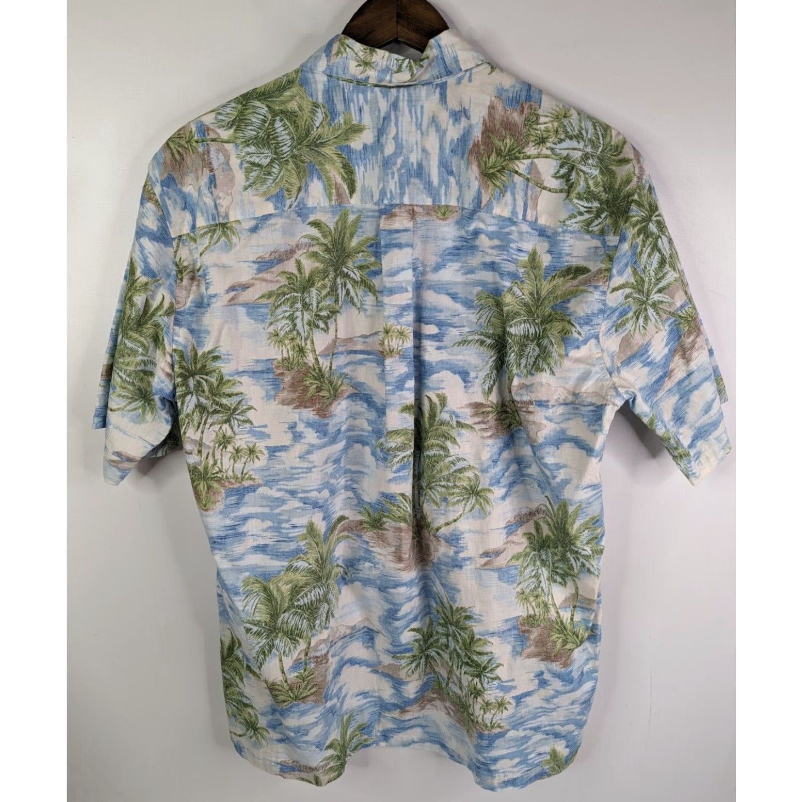Vintage Cooke Street Mens Hawaiian Shirt Palm Trees Short Sleeve Size Medium Blue Cotton Button-Up Casual Size US M / EU 48-50 / 2 - 4 Thumbnail