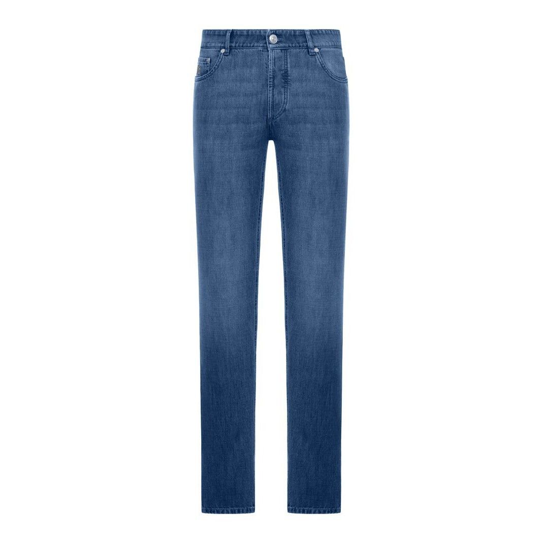 Brunello Cucinelli BRUNELLO CUCINELLI $830 Medium Denim Trousers New & Authenti Size US 38 / EU 54 - 1 Preview