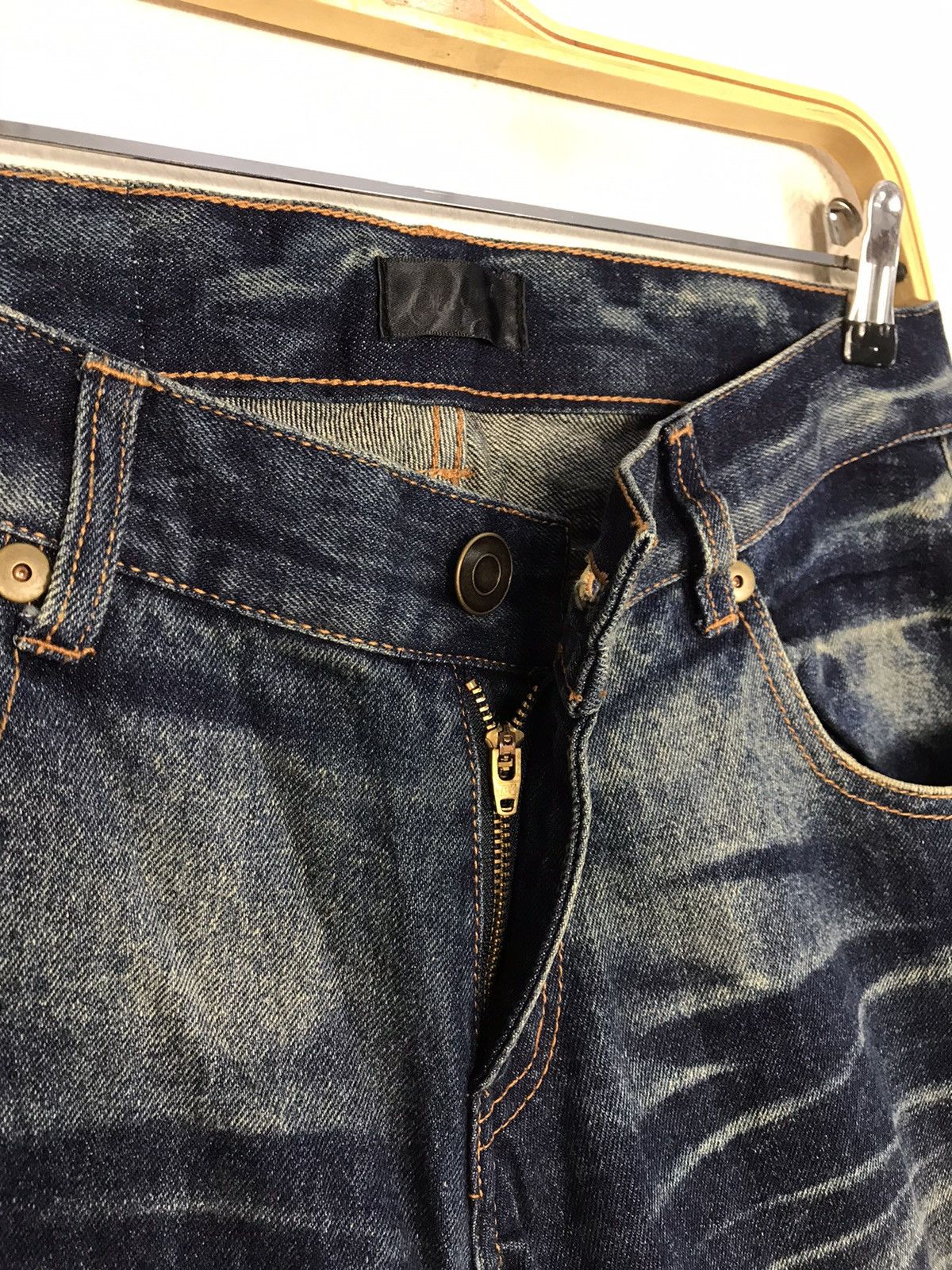 Japanese Brand Old Frame Whisker Design Indigo Denim Jeans Fits Size 32 Size US 32 / EU 48 - 5 Thumbnail