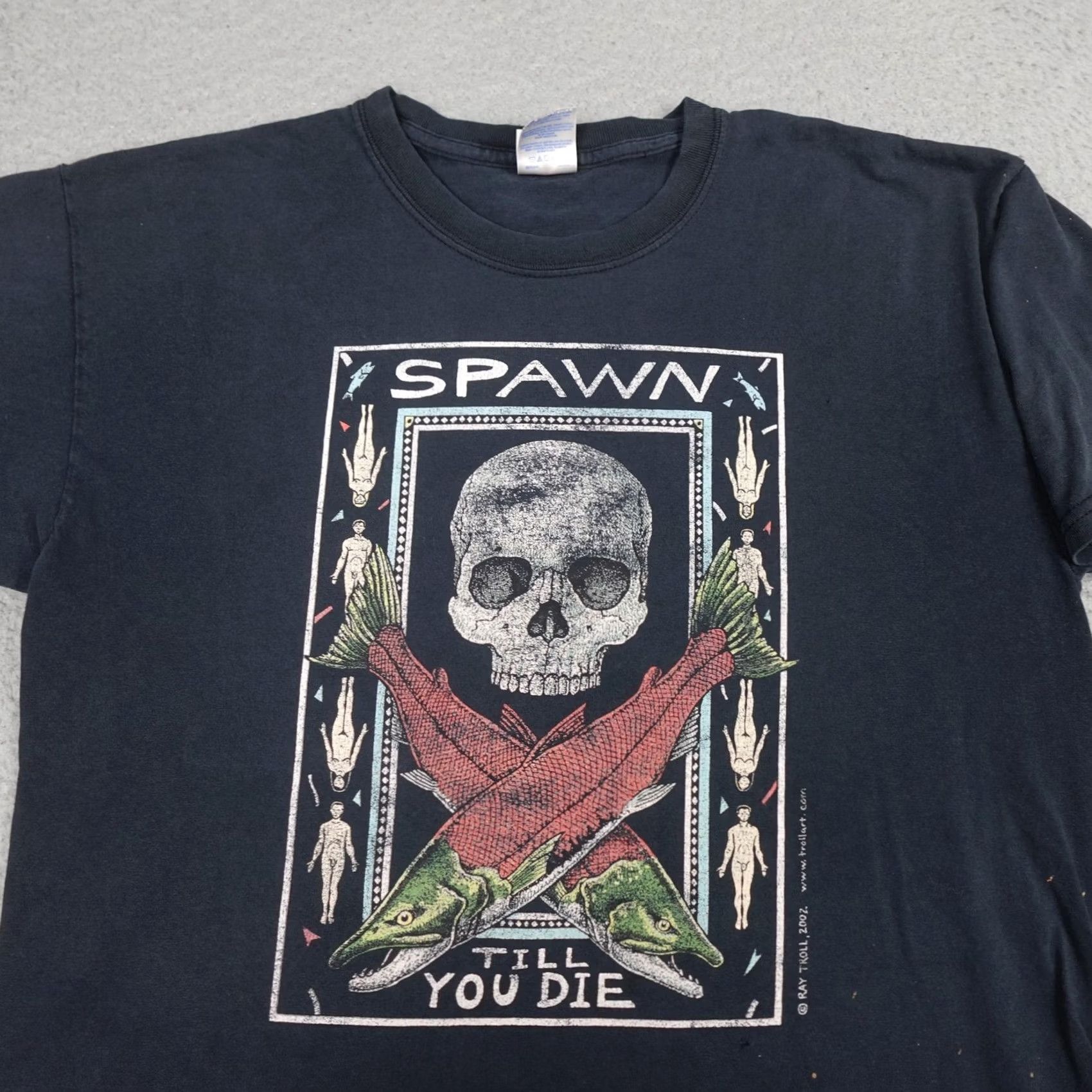 Gildan VINTAGE Ray Troll Spawn Till You Die Shirt Mens Large Black Graphic 2000s Size US L / EU 52-54 / 3 - 3 Thumbnail