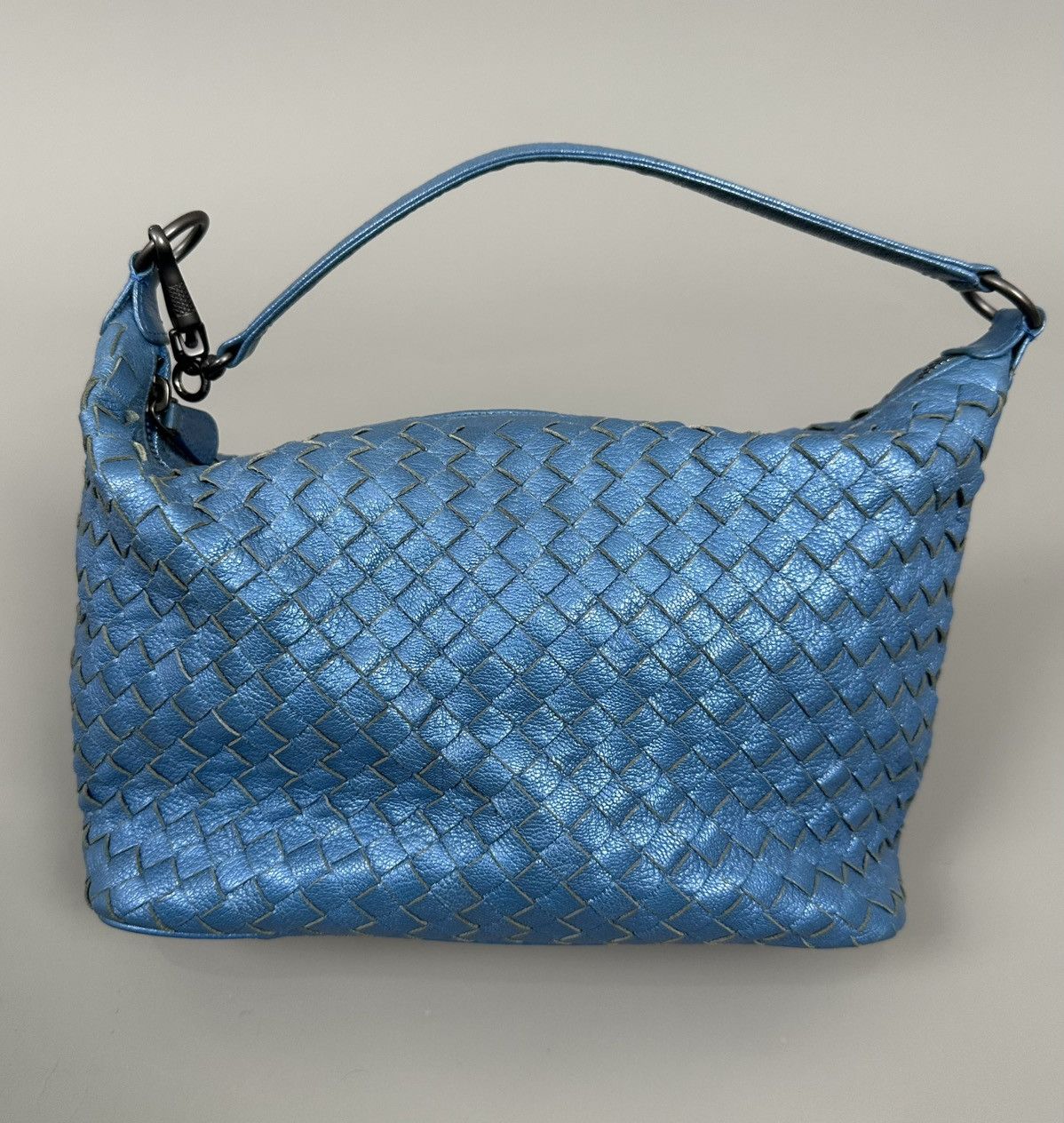 Bottega Veneta Bottega Veneta - Zip Hobo Intrecciato Nappa - Metallic Blue Size ONE SIZE - 4 Thumbnail