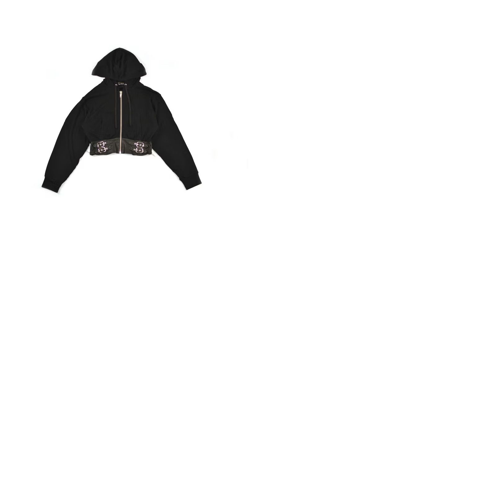 The Kooples VINTAGE The Kooples Sport Black Hoodie With Leather Bands FSWE18055S Women XS? No, size 2. Size XS / US 0-2 / IT 36-38 - 9 Thumbnail