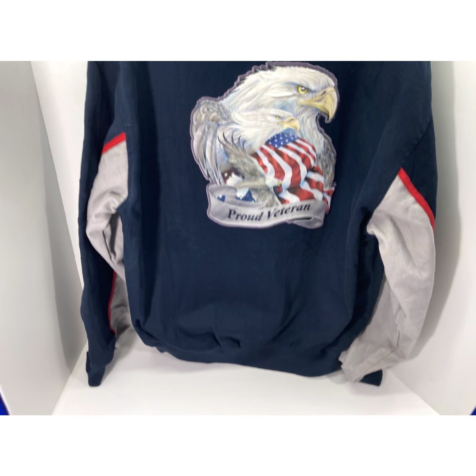 Vintage Bradford Exchange Jacket Men XL Navy Blue Canvas Full Zip Eagle NWT Bomber Shirt Size US XL / EU 56 / 4 - 3 Thumbnail
