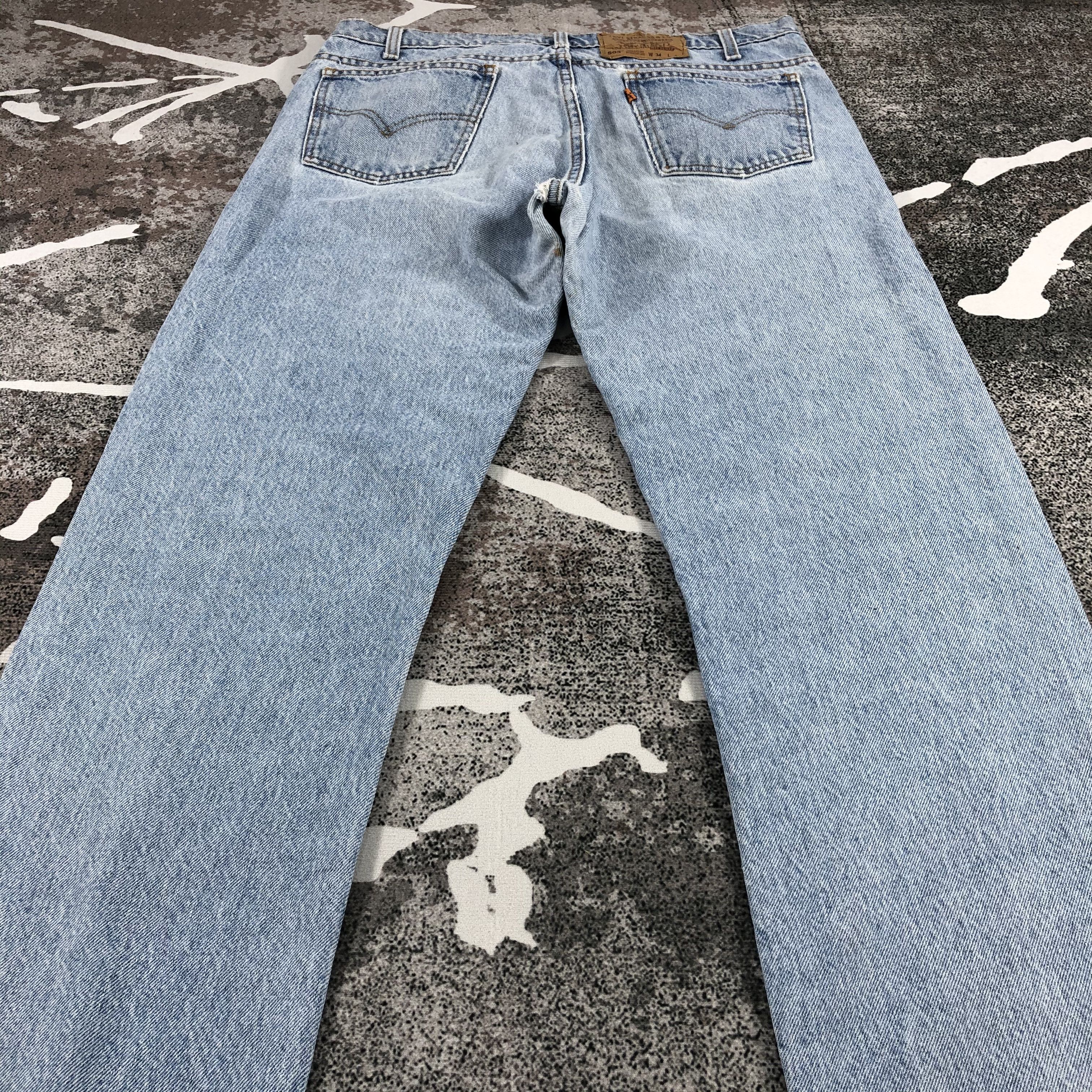 Levi's Vintage 90s Levis 505 Jeans Faded Blue Denim KJ619 Size US 34 / EU 50 - 4 Thumbnail