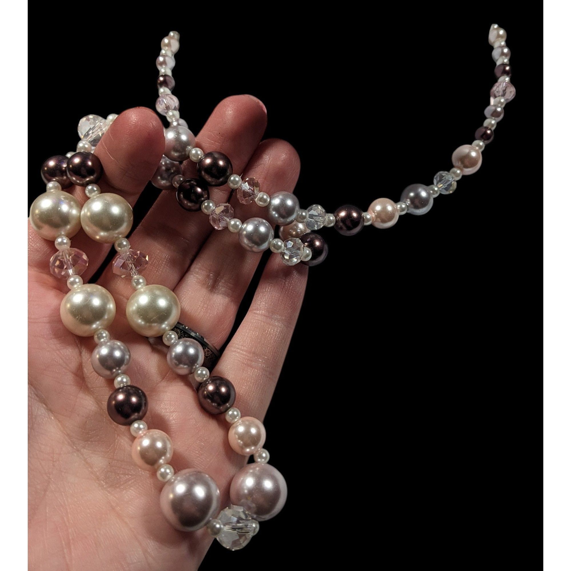 Other Handmade Elegant Coquette Faux Pearl And Glass Beaded Neckla Size ONE SIZE - 9 Thumbnail