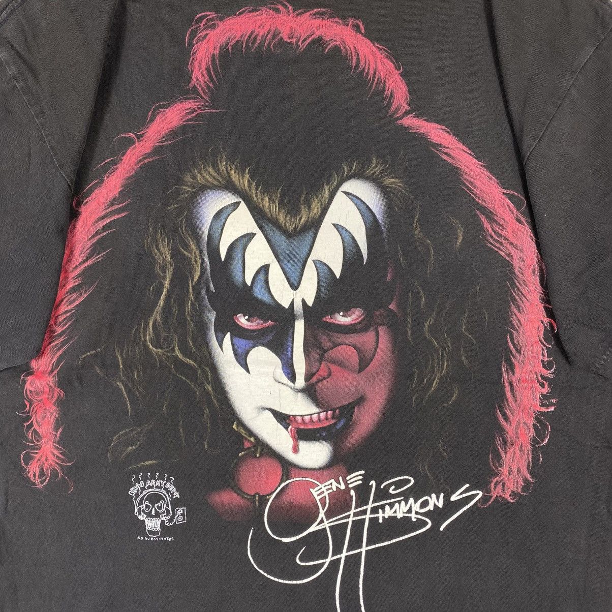 Band Tees Vintage 90's KISS Gene Simmons Big Face Portrait Tee Size US L / EU 52-54 / 3 - 8 Thumbnail