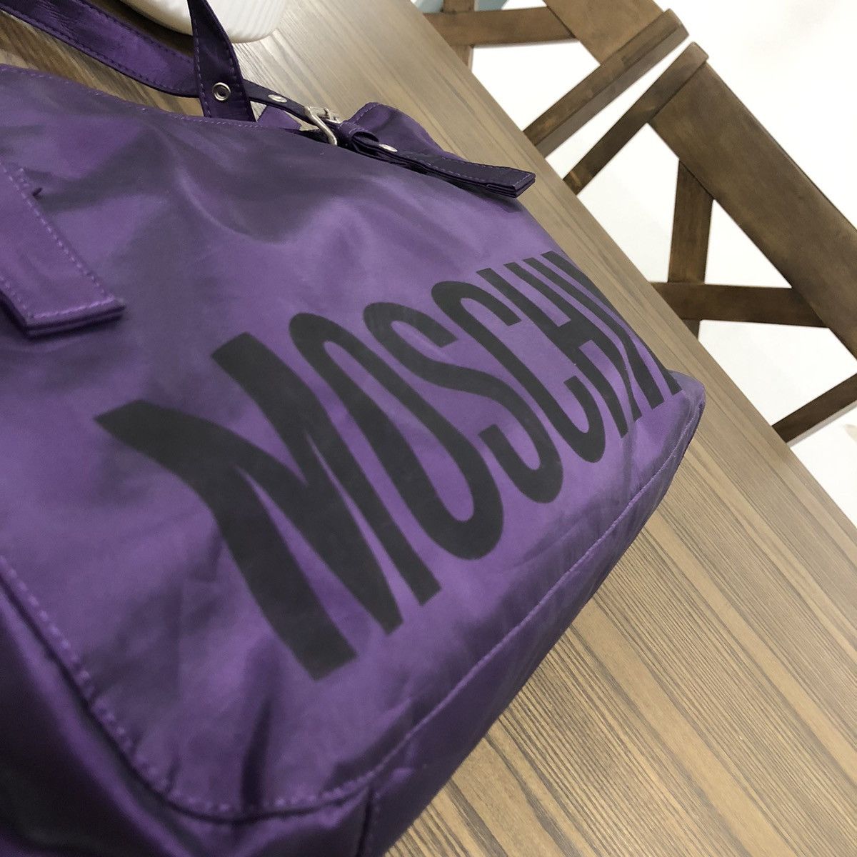 Moschino MOSCHINO Purple Nylon Tote Bag Size ONE SIZE - 4 Thumbnail