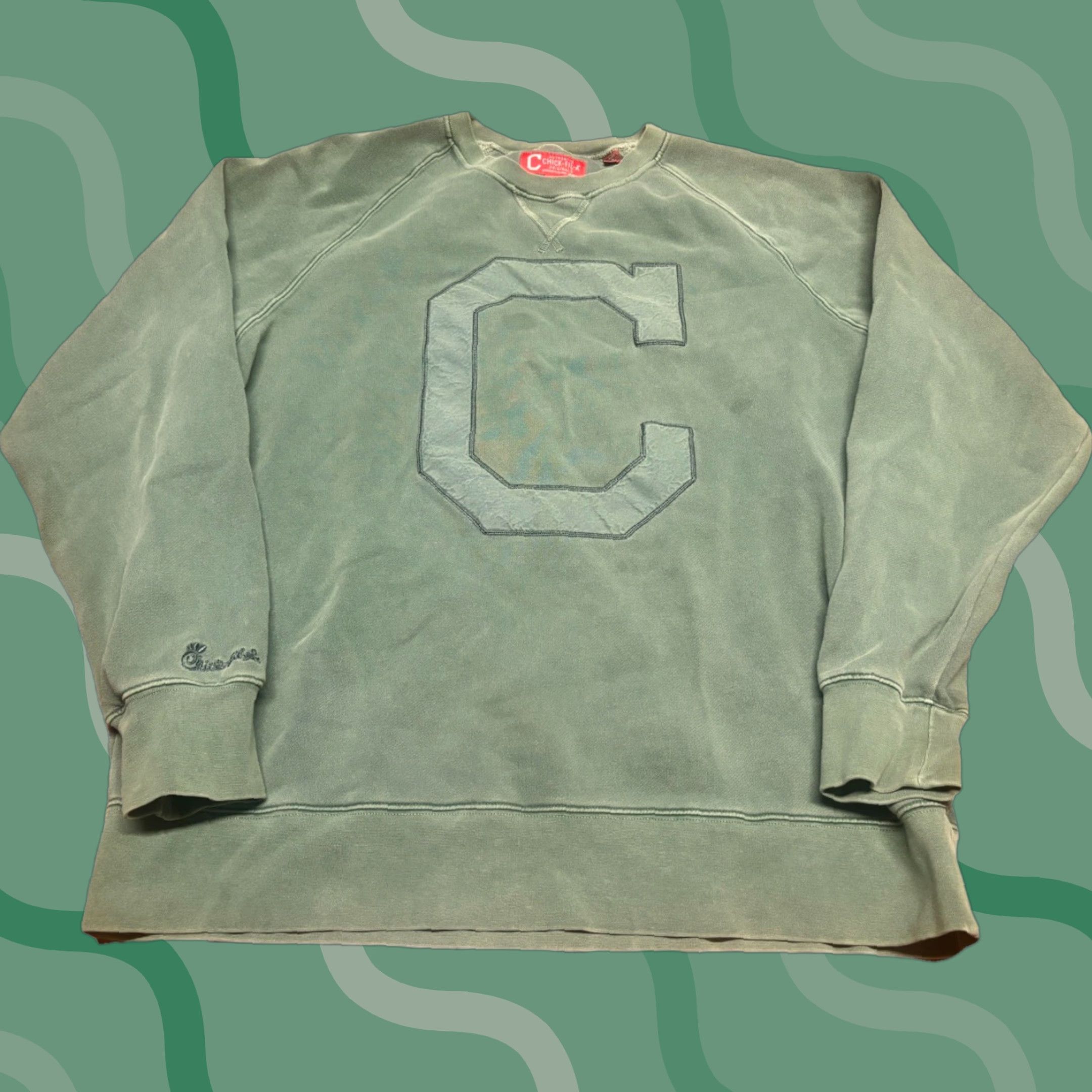 Vintage Chick-Fil-A Sweatshirt Mens XL Crewneck Pullover Authentic Originals Rare Green Embroidered Logo Cotton Size US XL / EU 56 / 4 - 1 Thumbnail