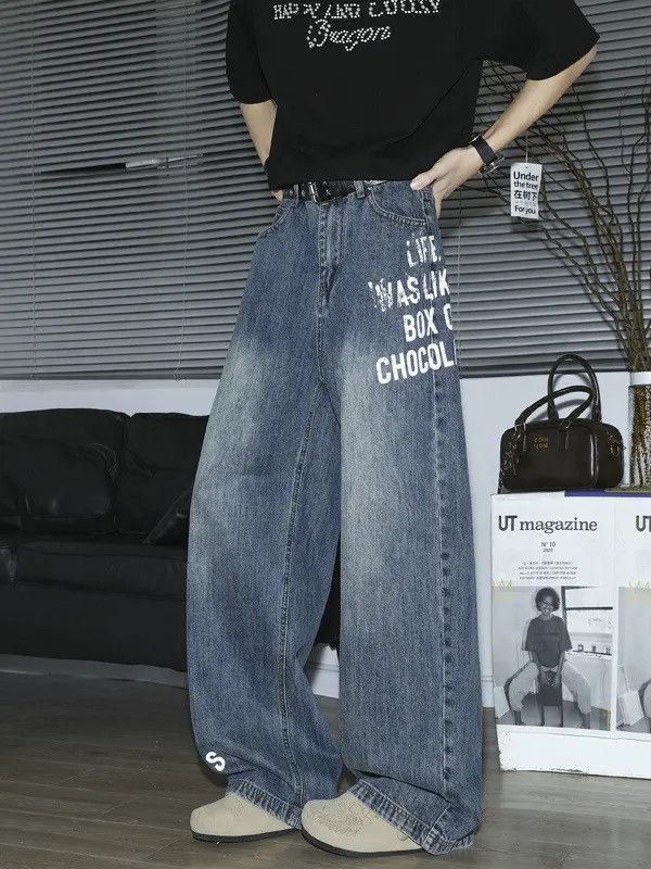 Japanese Brand Loose straight leg hip-hop printed jeans Size US 32 / EU 48 - 4 Thumbnail