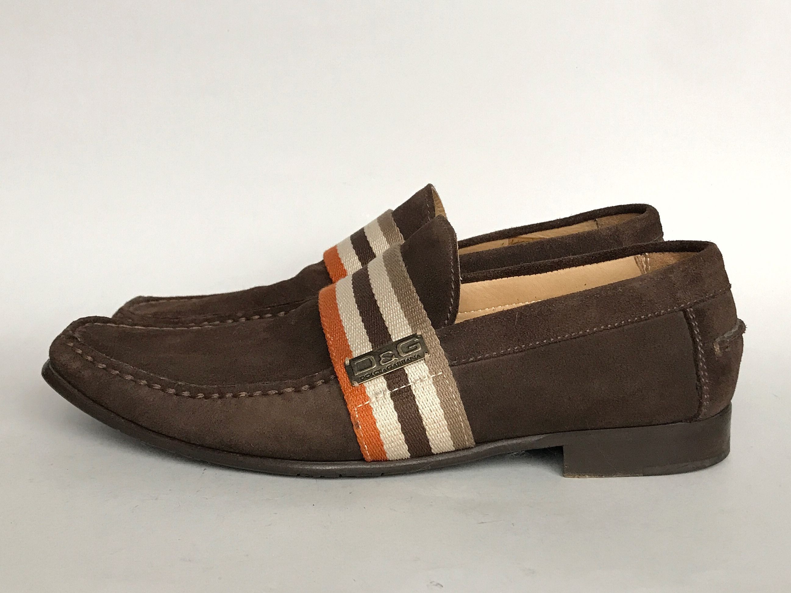 DOLCE & GABBANA SUEDE MOCCASINS LOAFERS SHOES US8 EU41 UK7