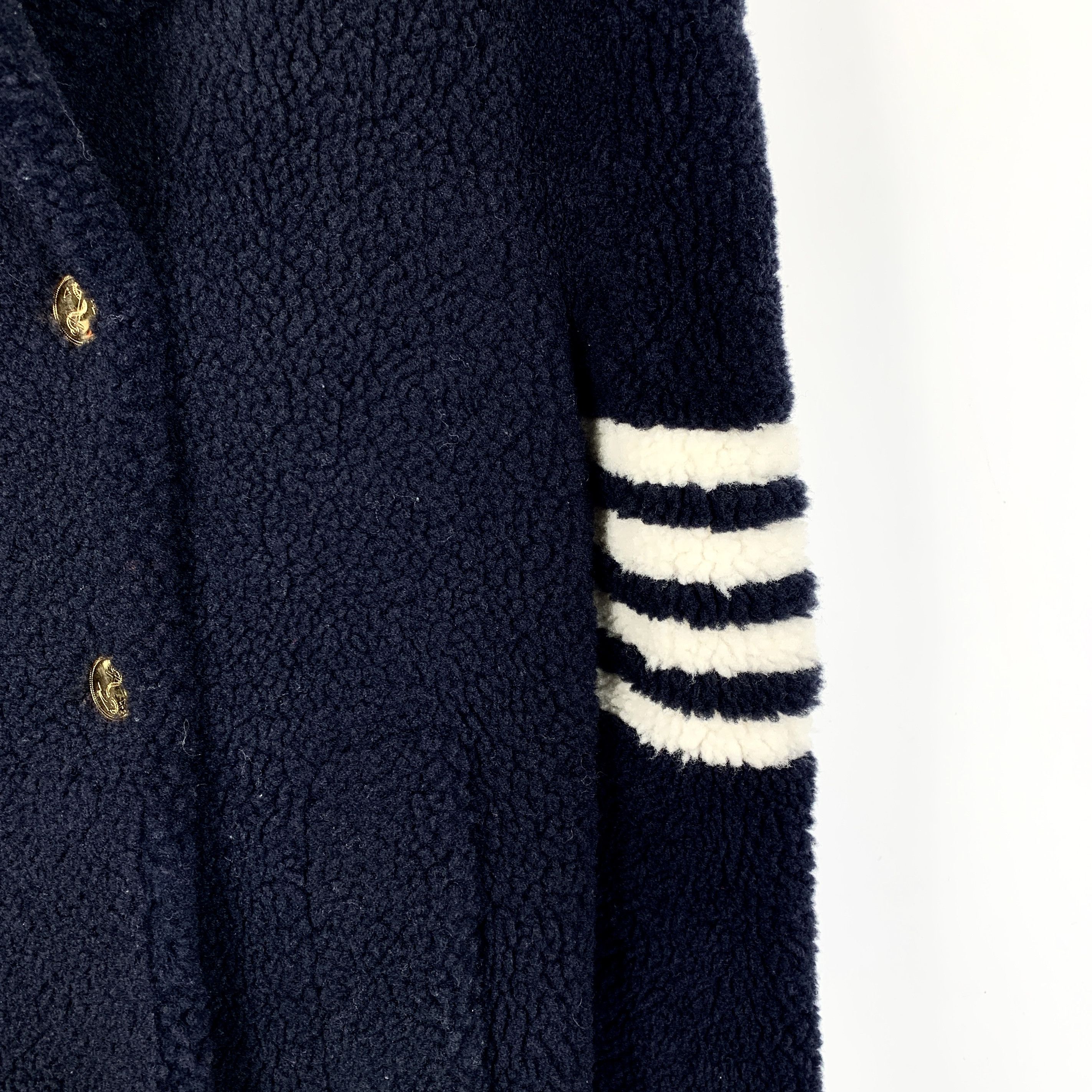 Thom Browne Thom Browne Navy Four-Bar Double-Breasted Coat (Size S) Size S / US 4 / IT 40 - 6 Thumbnail