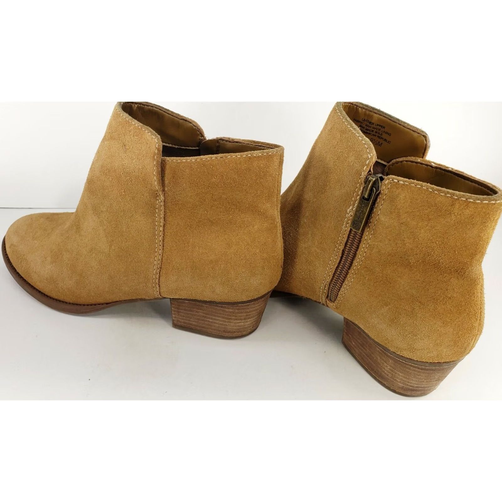 Jessica Simpson JESSICA Simpson Delaine Women's Ankle Boots Tan Suede Leather Block Heel Zip 9.5M Boots Size US 10 / IT 40 - 5 Thumbnail