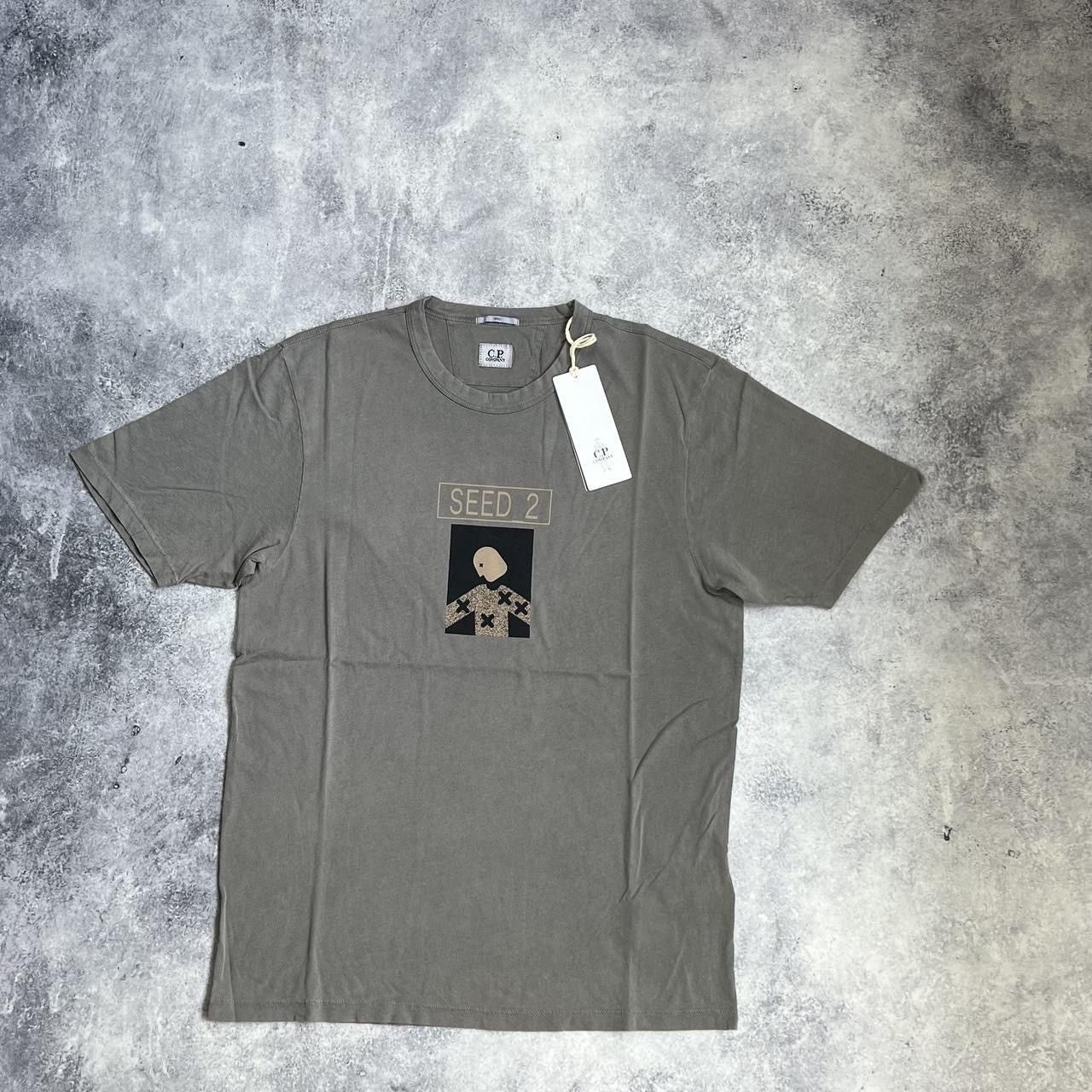 image of C P Company Cp Company Seed 2 Grey Graphic Tee, Men's (Size Medium)