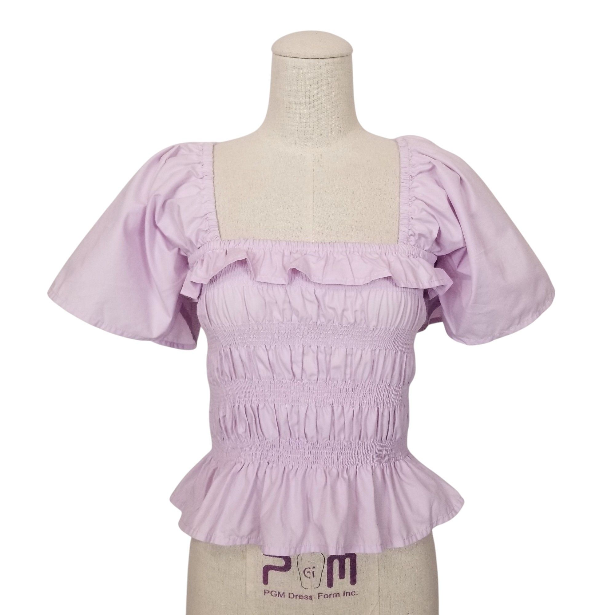 Other Aaron & Amber Smocked Puff Shoulder Top Size M / US 6-8 / IT 42-44 - 1 Thumbnail