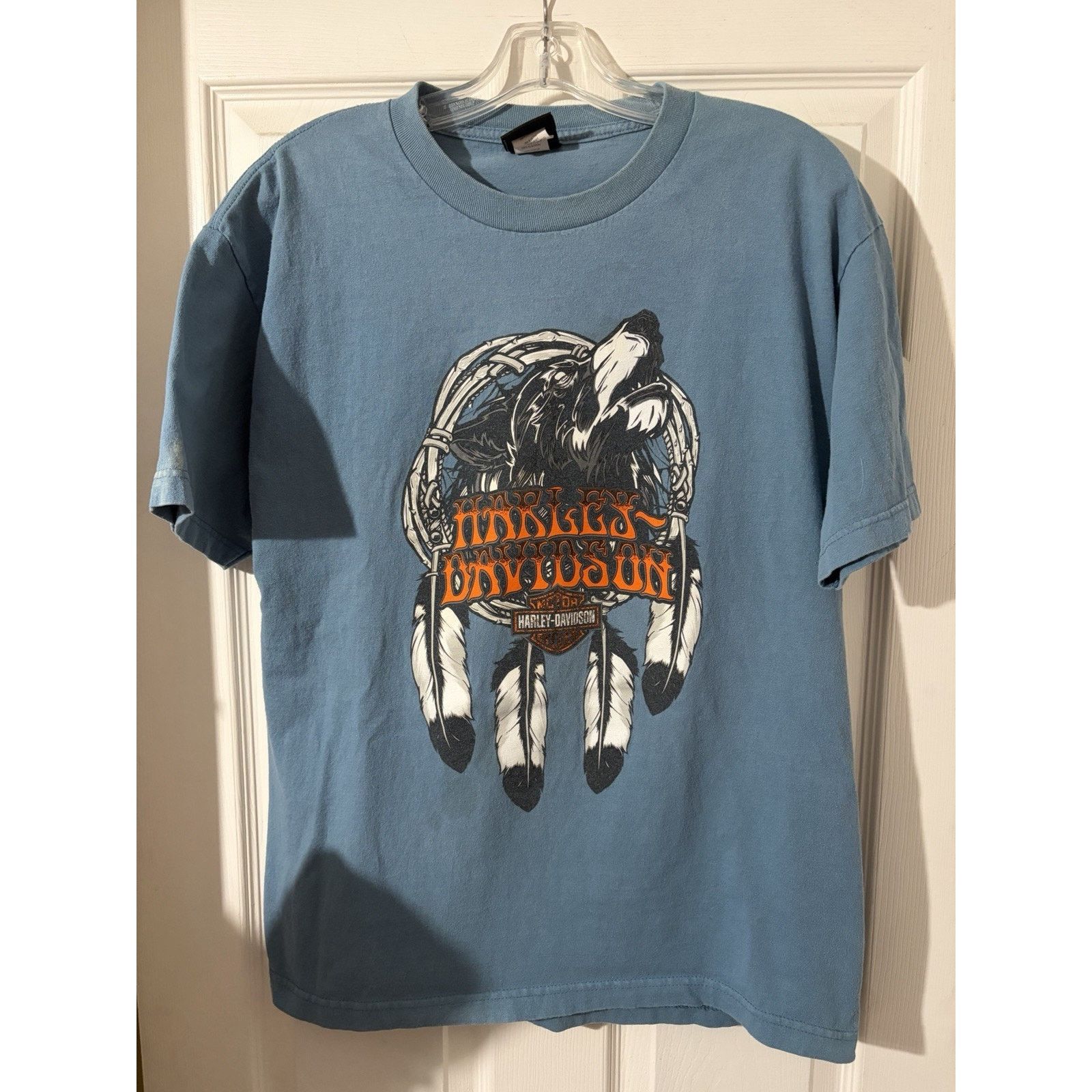 Harley Davidson Harley Davidson Naples FL Shirt Sz L Blue Wolf Dream Catcher Size US L / EU 52-54 / 3 - 1 Thumbnail
