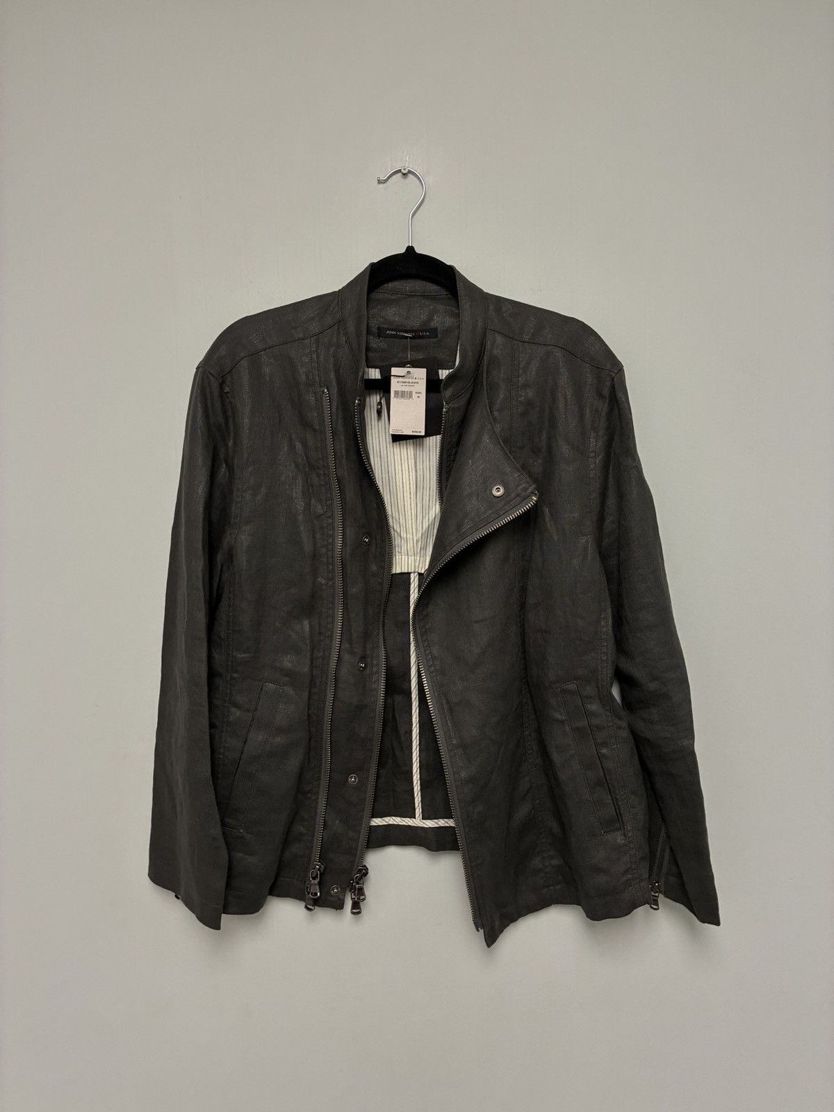 John Varvatos Linen Moto Jacket Medium Size US M / EU 48-50 / 2 - 5 Thumbnail