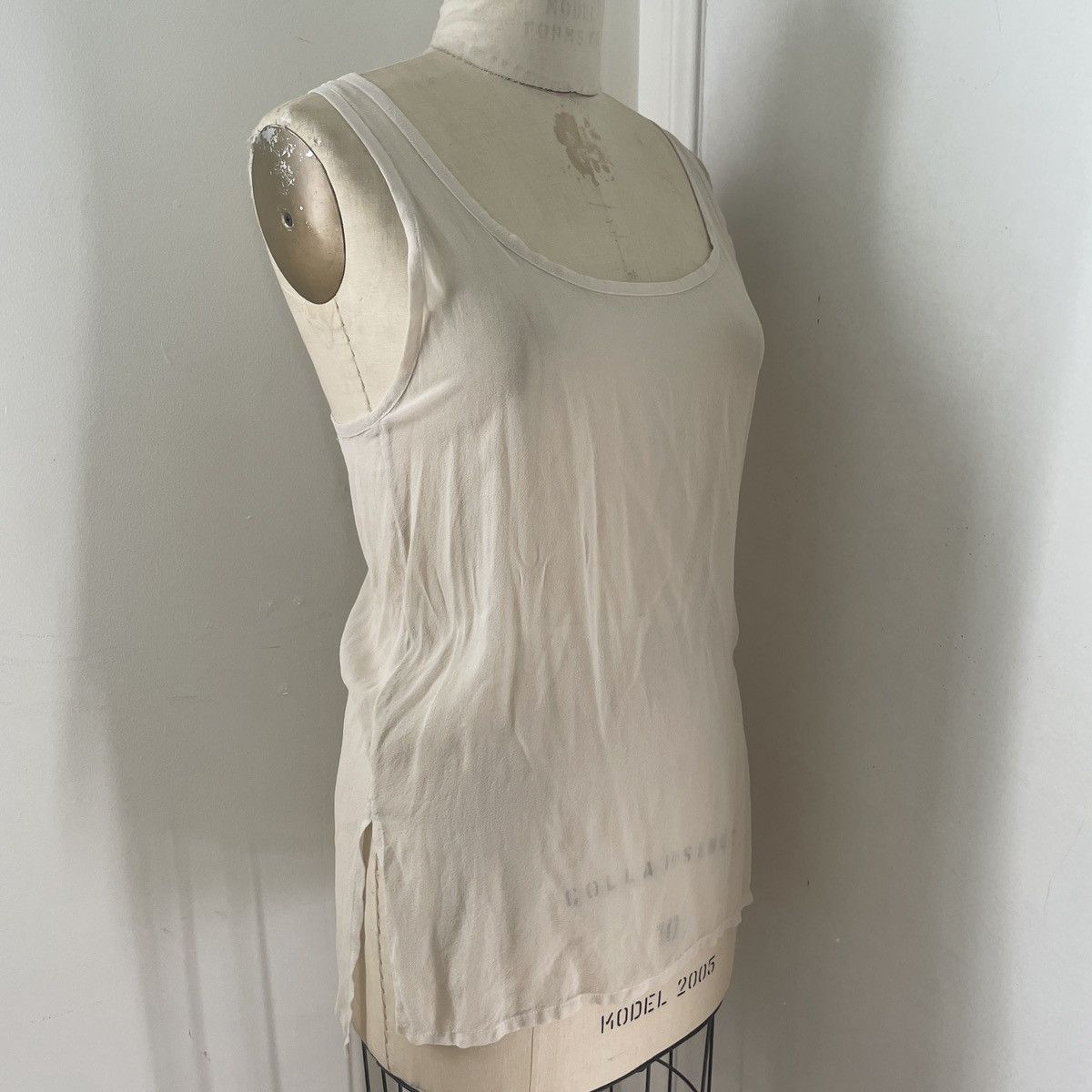 Ann Demeulemeester Ann Demeulemeester 100% Silk sheer ivory tank