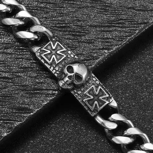 Jewelry Cross Skull Ghost Head Bracelet Size ONE SIZE - 2 Thumbnail