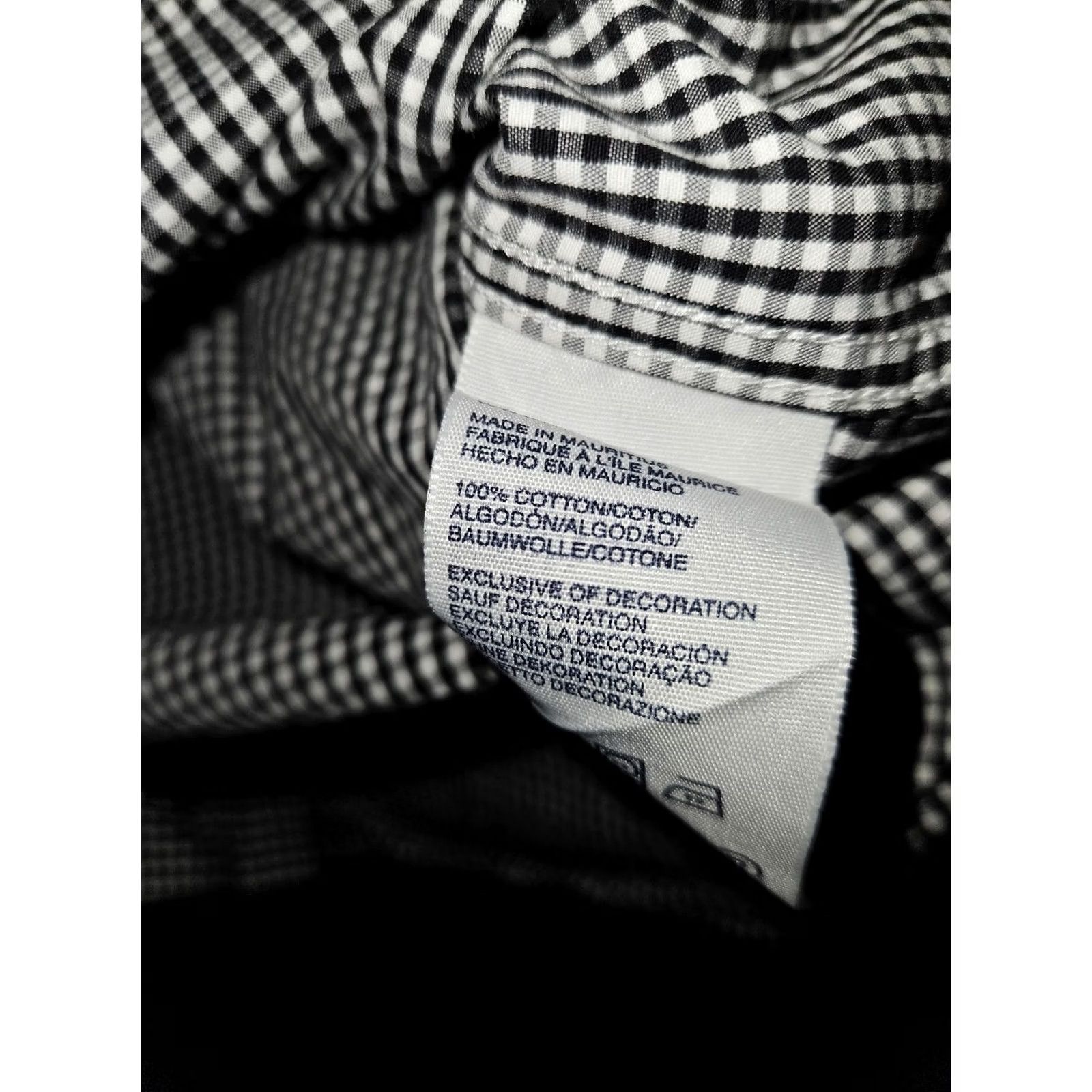 Tommy Hilfiger Tommy Hilfiger Shirt Mens Medium Gingham Check Button Down Classic Black White Size US M / EU 48-50 / 2 - 8 Thumbnail