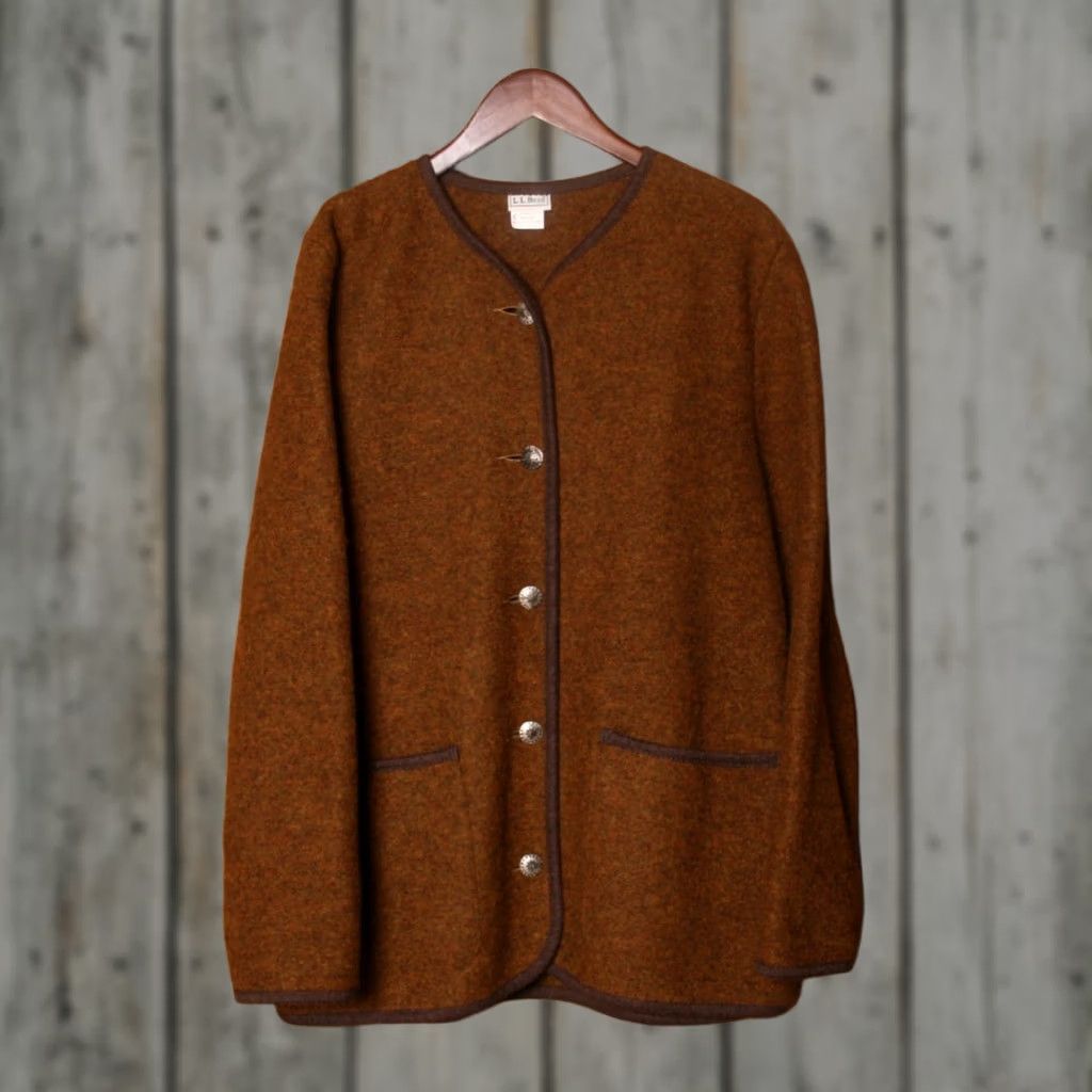 Vintage L.L. Bean Cardigan Jacket Wool Trachten Tyrolean Brown Womens Sz. M Size M / US 6-8 / IT 42-44 - 1 Thumbnail