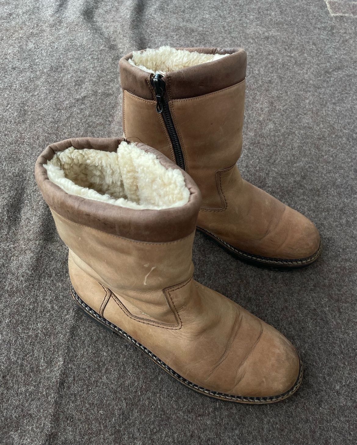 Genuine Leather Kandahar Sheepskin Boots on RiRi Zippers Size US 8 / EU 41 - 2 Thumbnail