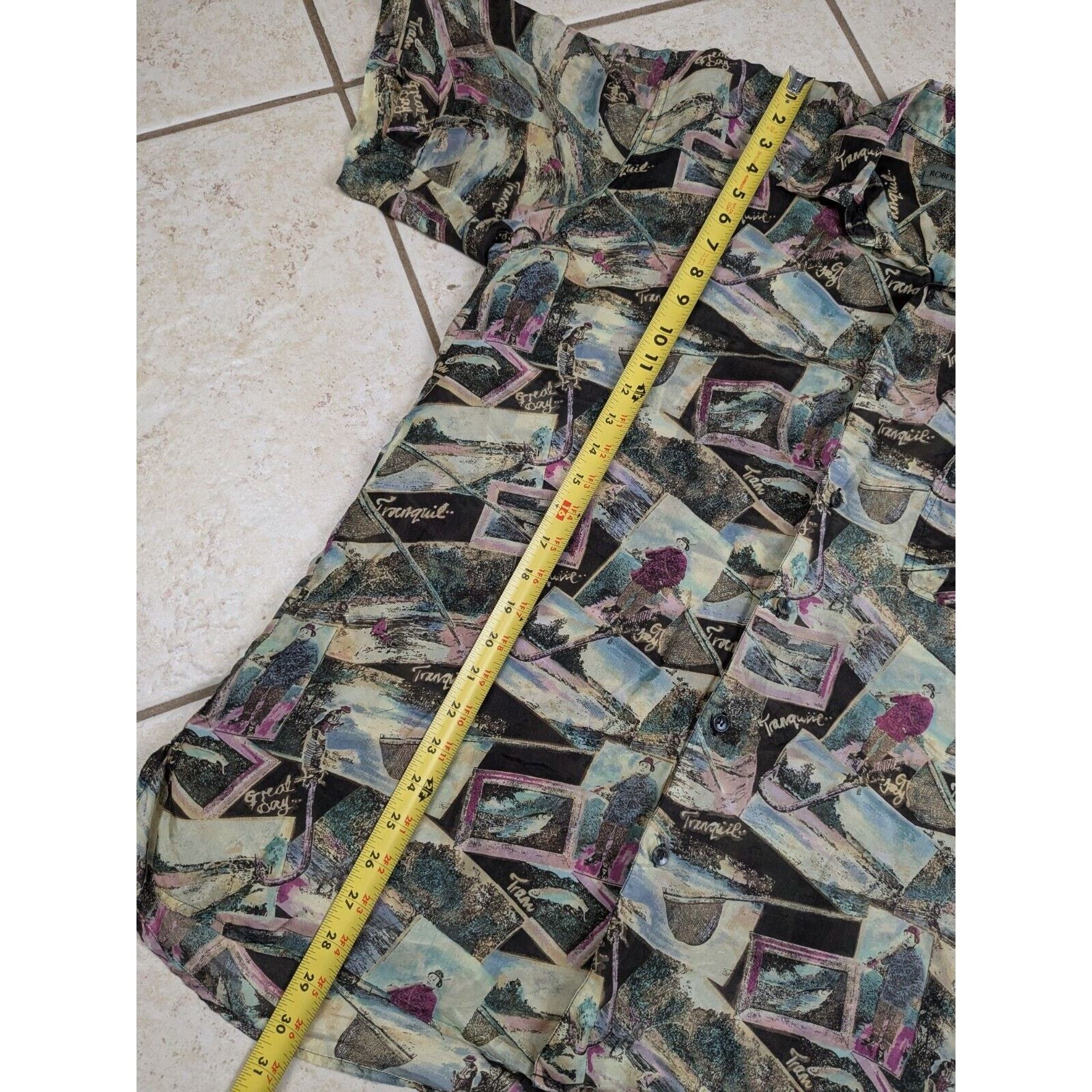 Robert Stock Vtg Robert Stock Shirt Med Fishing 100% Silk Sheer Button Up Size US M / EU 48-50 / 2 - 5 Thumbnail