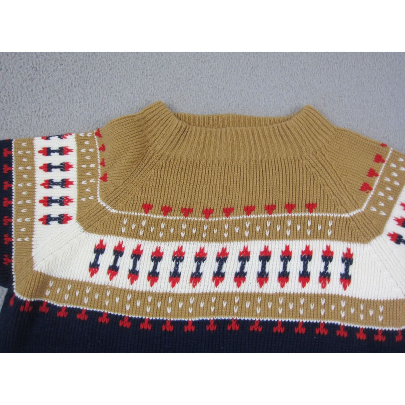JCPenney VINTAGE JCPenney Sweater Mens M Blue Brown Nordic Knit Pullover 70s 80s Knit Pullover Crew Neck Casual Winter Fall 90s 80s Mens Size US M / EU 48-50 / 2 - 2 Thumbnail