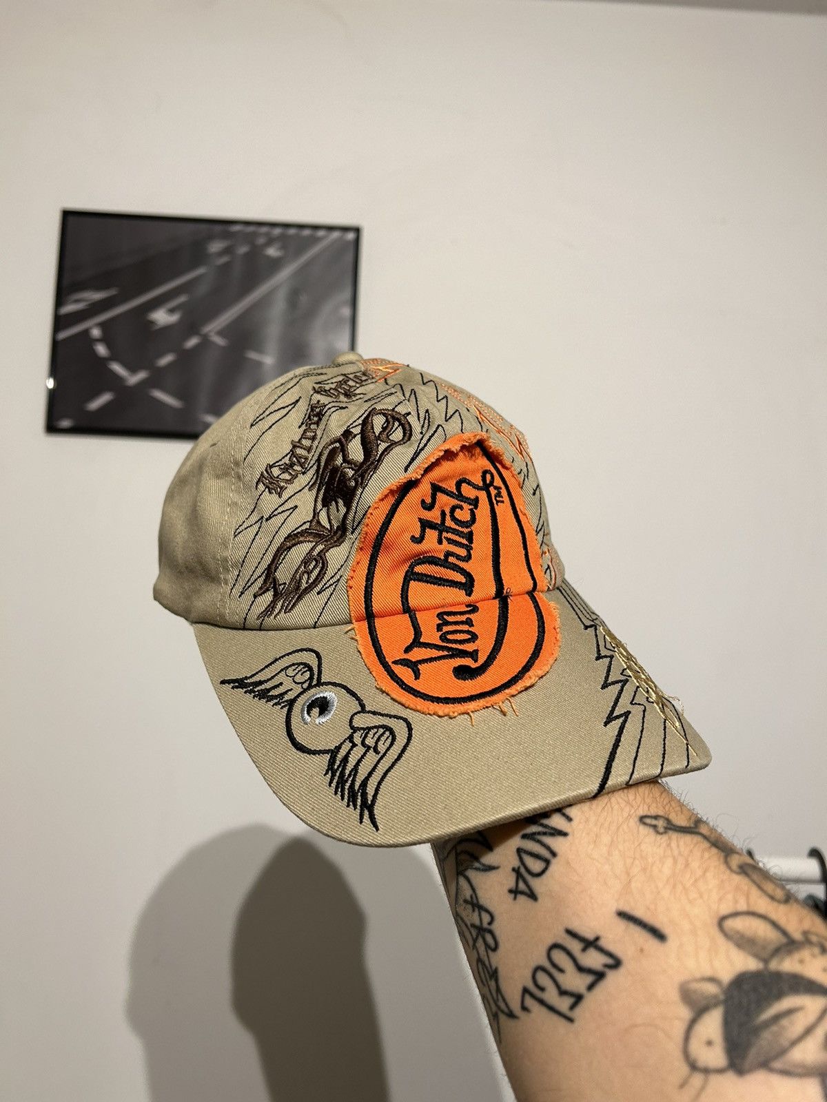 Christian Audigier × Vintage × Von Dutch VON DUTCH KUSTOM MADE EMBROIDERY CAP HAT Size ONE SIZE - 2 Thumbnail