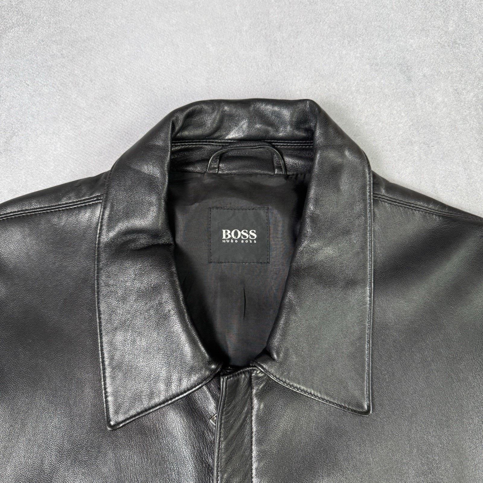 Hugo Boss Vintage Hugo Boss Leather Jacket Men Size 56 Black Size US XL / EU 56 / 4 - 3 Thumbnail