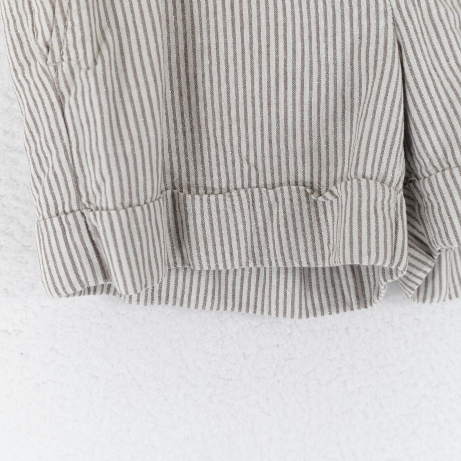 Express Express Linen Shorts Cream Beige Striped Size 10 Mid Rise Ho Size 32" / US 10 / IT 46 - 2 Thumbnail