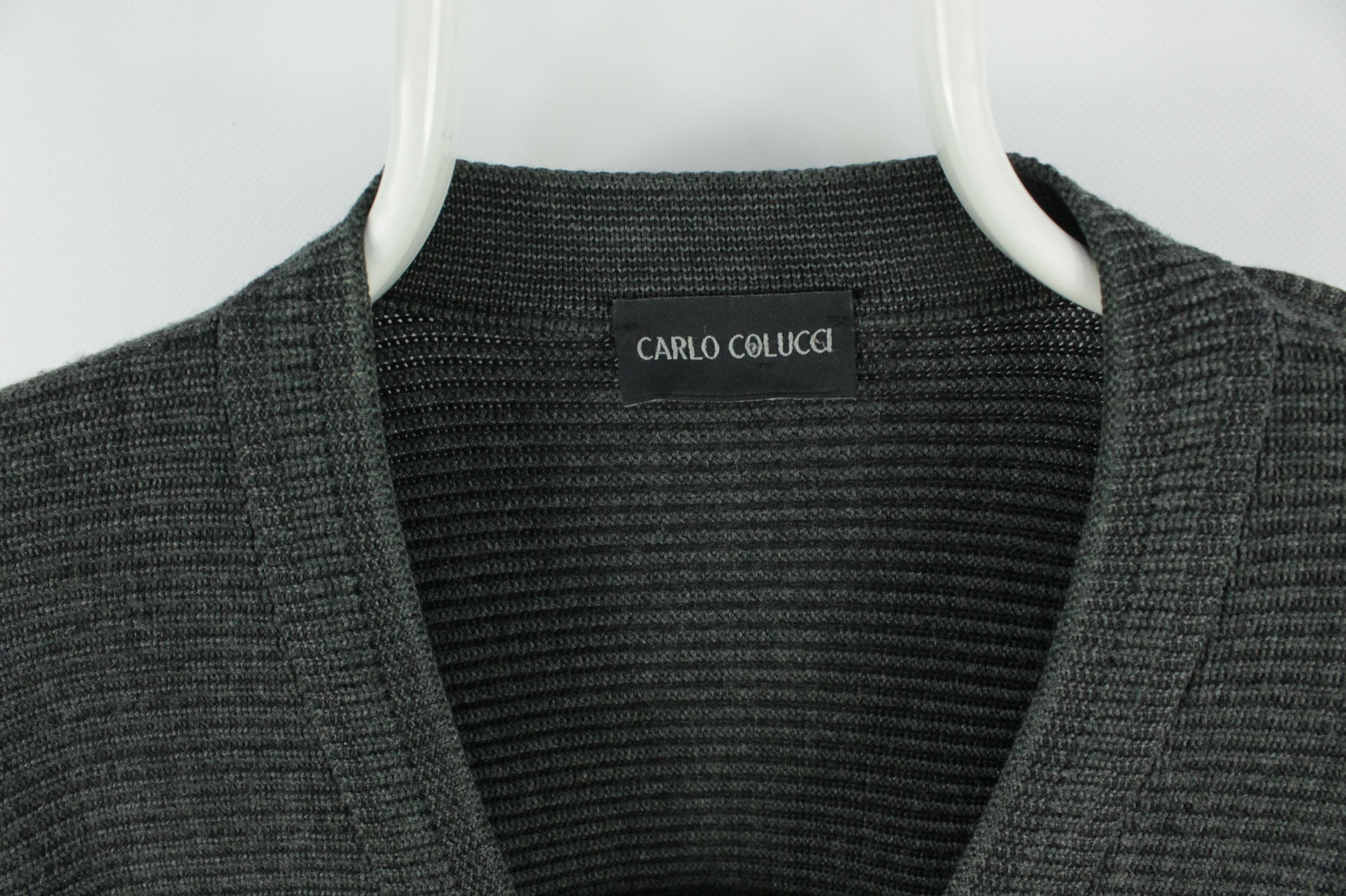 Carlo Colucci Vintage Carlo Colucci Knitwear Gray Wool Cardigan Sweater Size US L / EU 52-54 / 3 - 3 Thumbnail