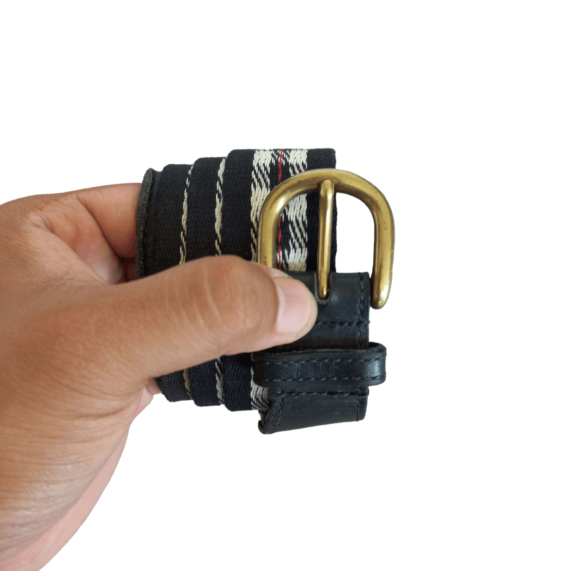 image of Buckle x Lacoste Vintage Lacoste Solid Brass Canvas/leather Belt, Men's