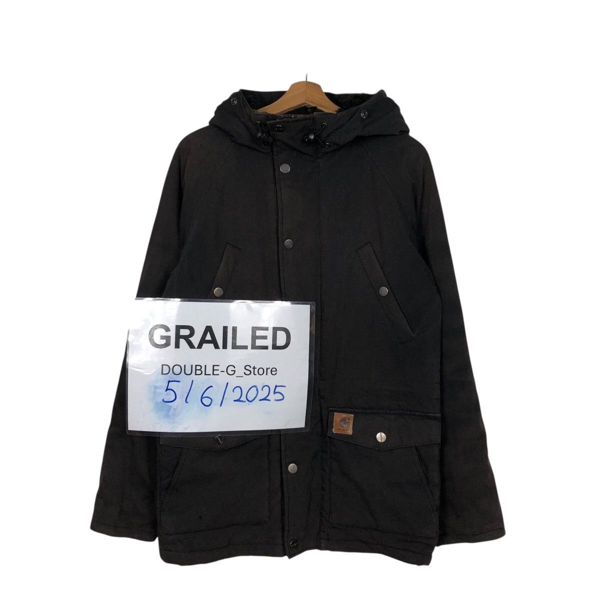 Carhartt Carhartt Hooded Work Jacket Black Canvas Full Zip Size US XS / EU 42 / 0 - 1 Thumbnail