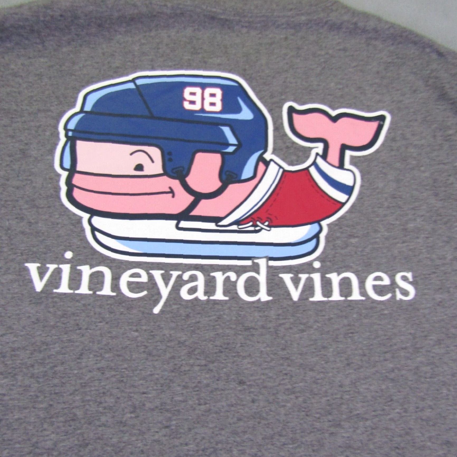 Vineyard Vines VINEYARD VINES Shirt Mens M Gray Pocket Whale Hockey Spell Out Preppy Tee Size US M / EU 48-50 / 2 - 6 Thumbnail
