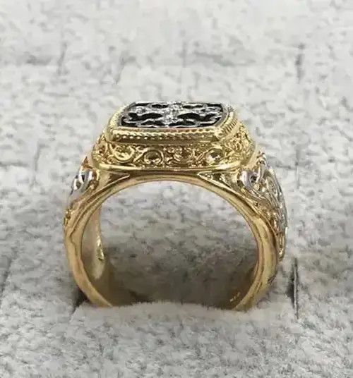 Jewelry × Vintage Punk Carved Pattern Rings Size ONE SIZE - 3 Thumbnail