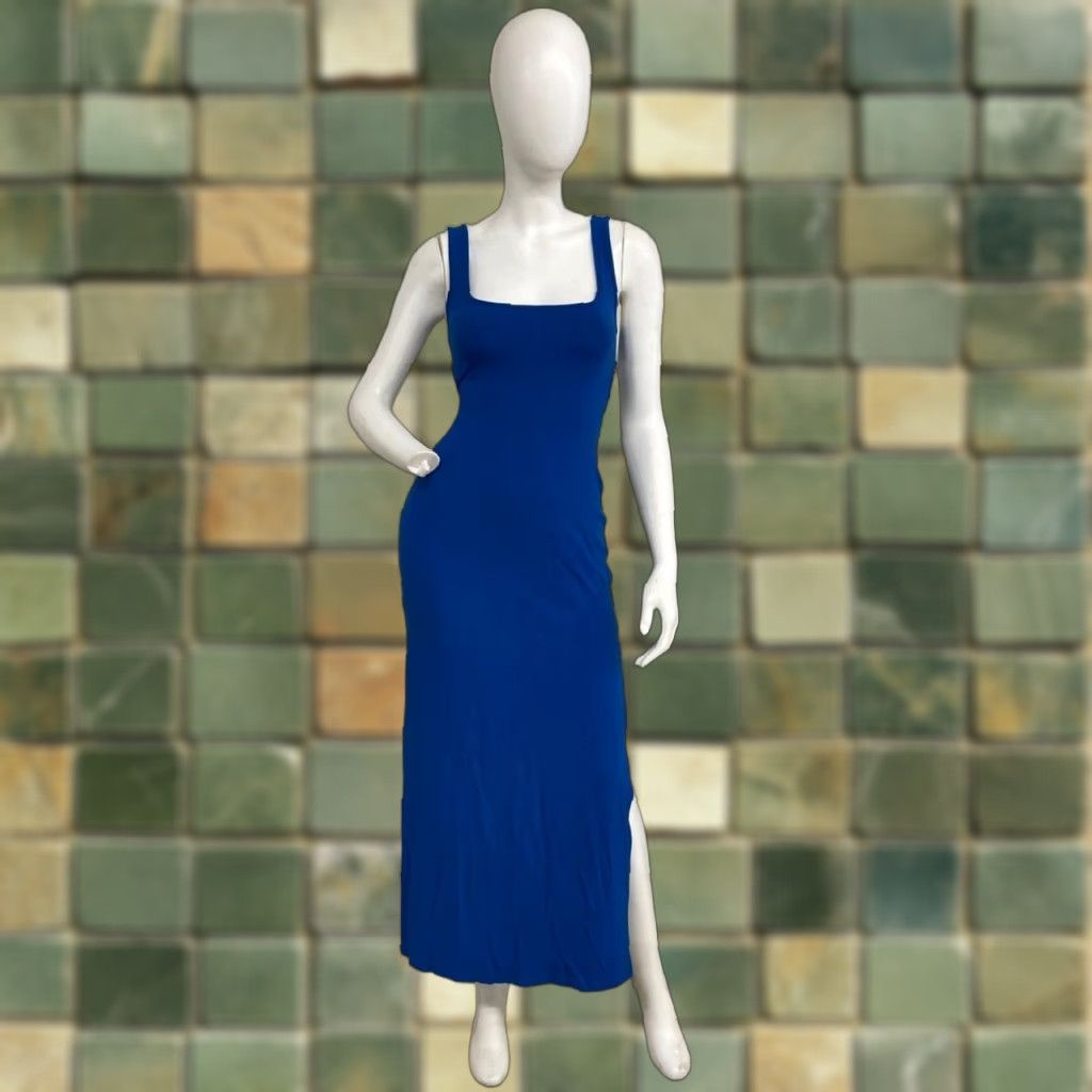 VINTAGE ANTHROPOLOGIE Mara Cutout Maxi Dress Women's Size S Blue